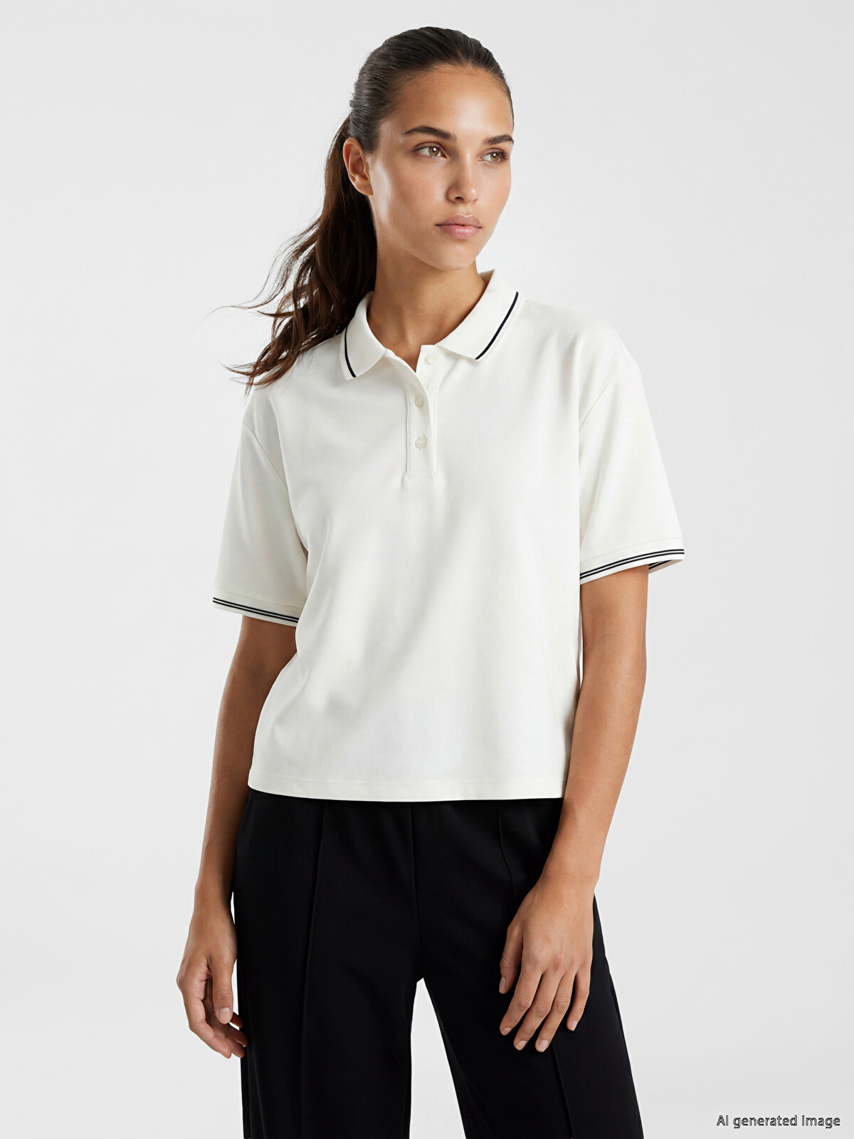KOOR SPORT Polo Yaka Kadın Spor Tişört - S6D981Z8-Q6K | LC Waikiki
