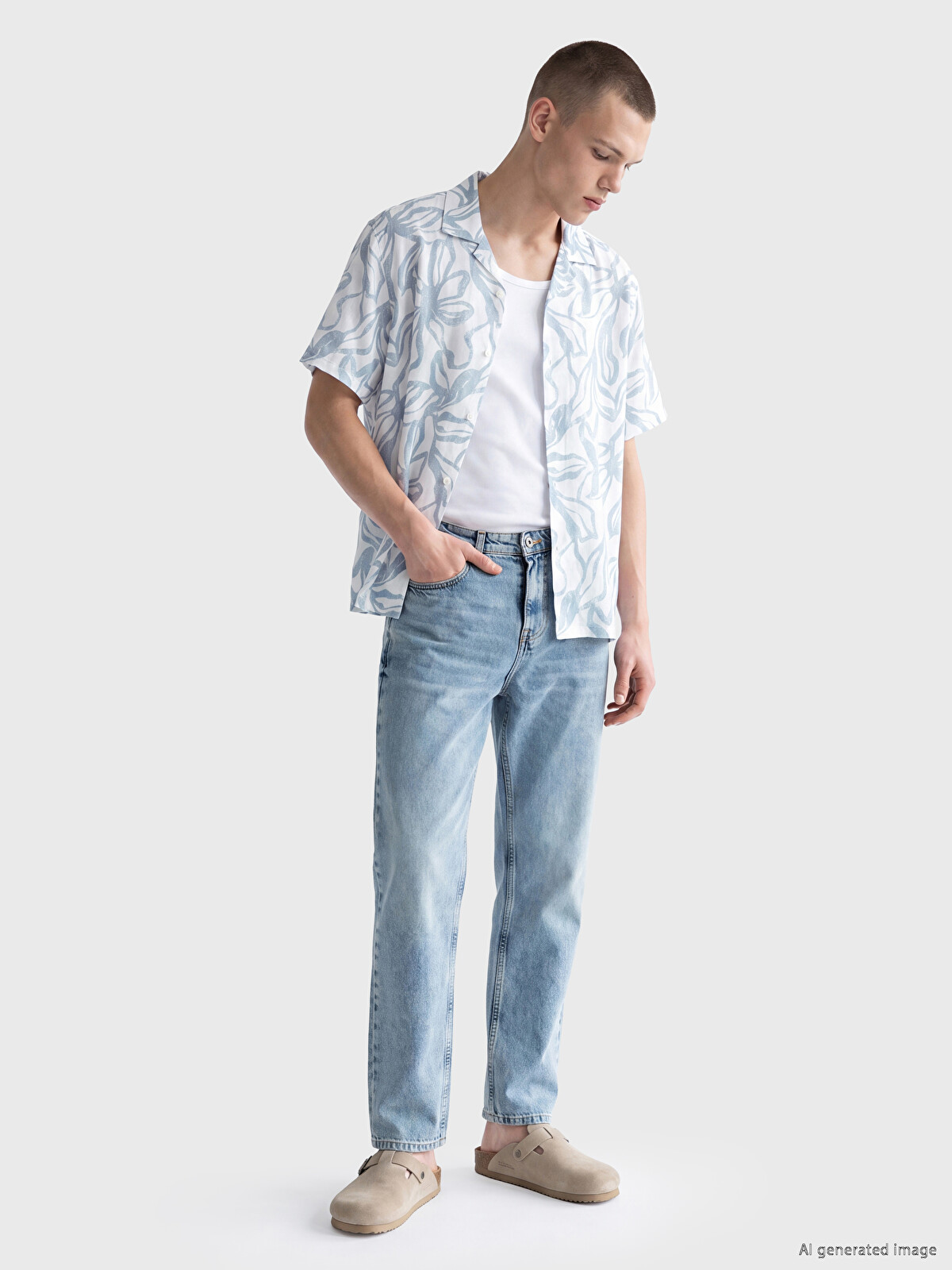 XSIDE Relax Fit Patterned Poplin Men's Shirt - S6P020Z8-LQQ | LC