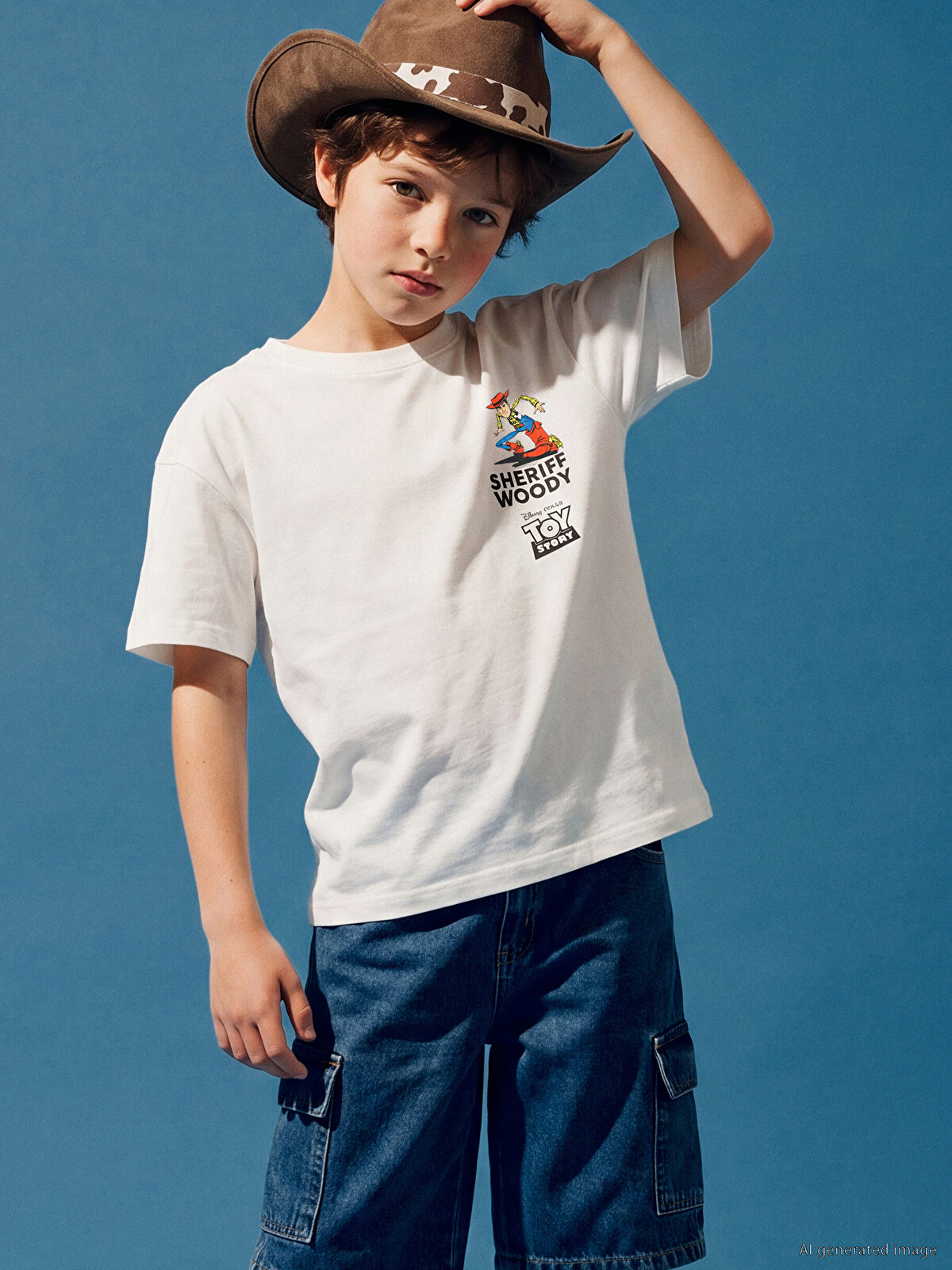 LCW Kids Beyaz Bisiklet Yaka Toy Story Baskılı Erkek Çocuk Tişört