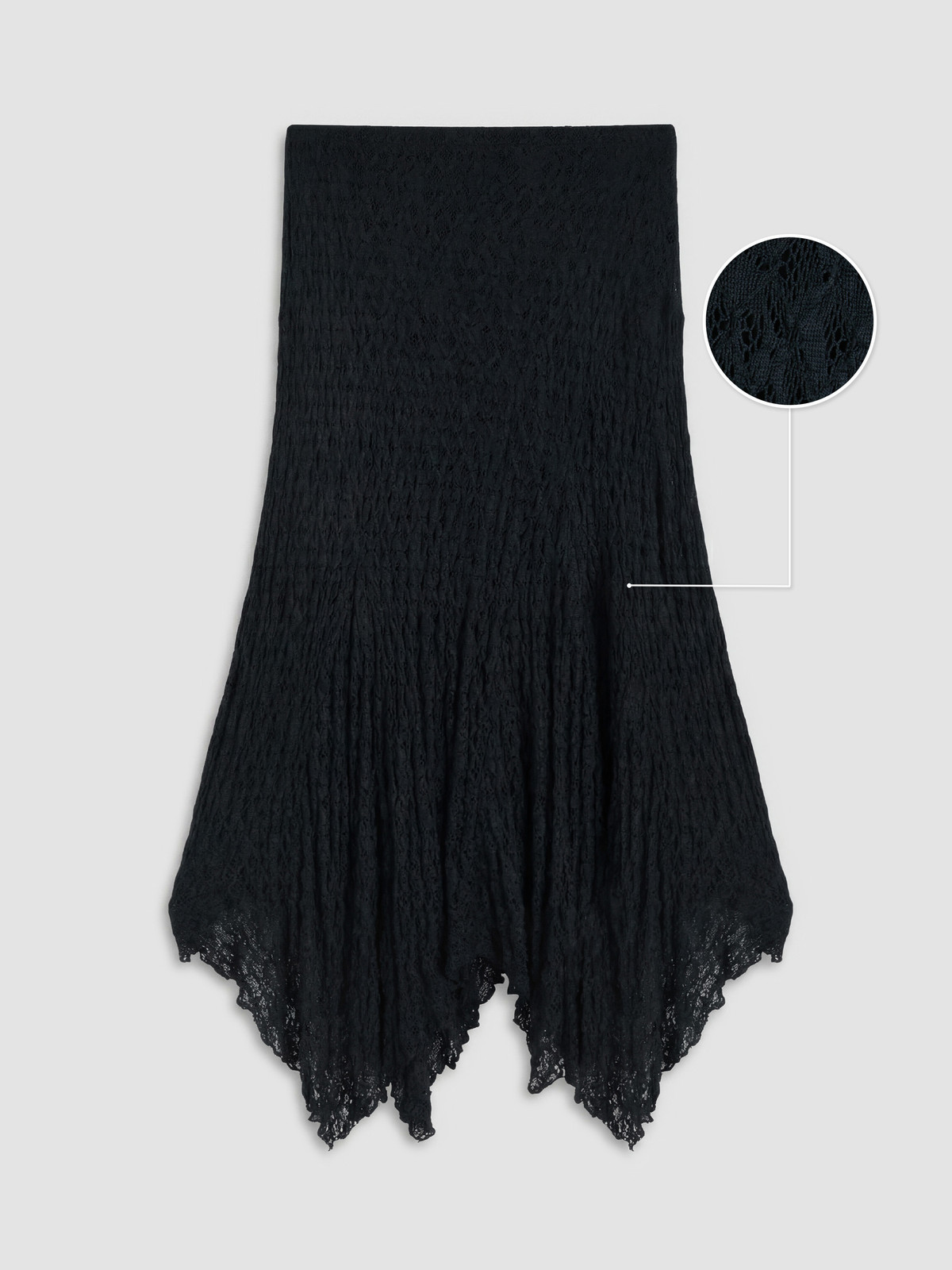 LCW Vision Asymmetric Cut Lace Open-knit Skirt - S6P047Z8-CVL | LC
