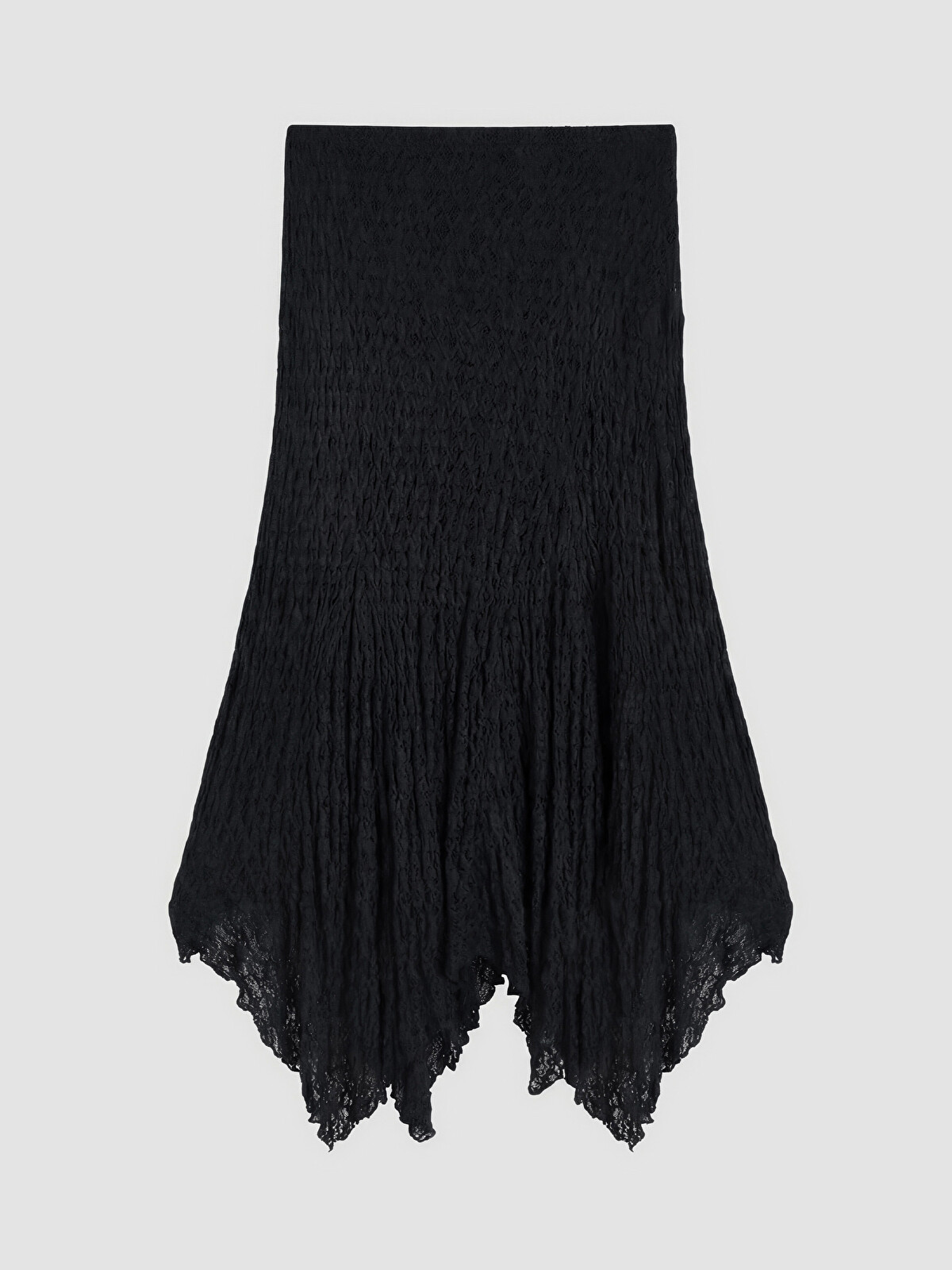 LCW Vision Asymmetric Cut Lace Open-knit Skirt - S6P047Z8-CVL | LC