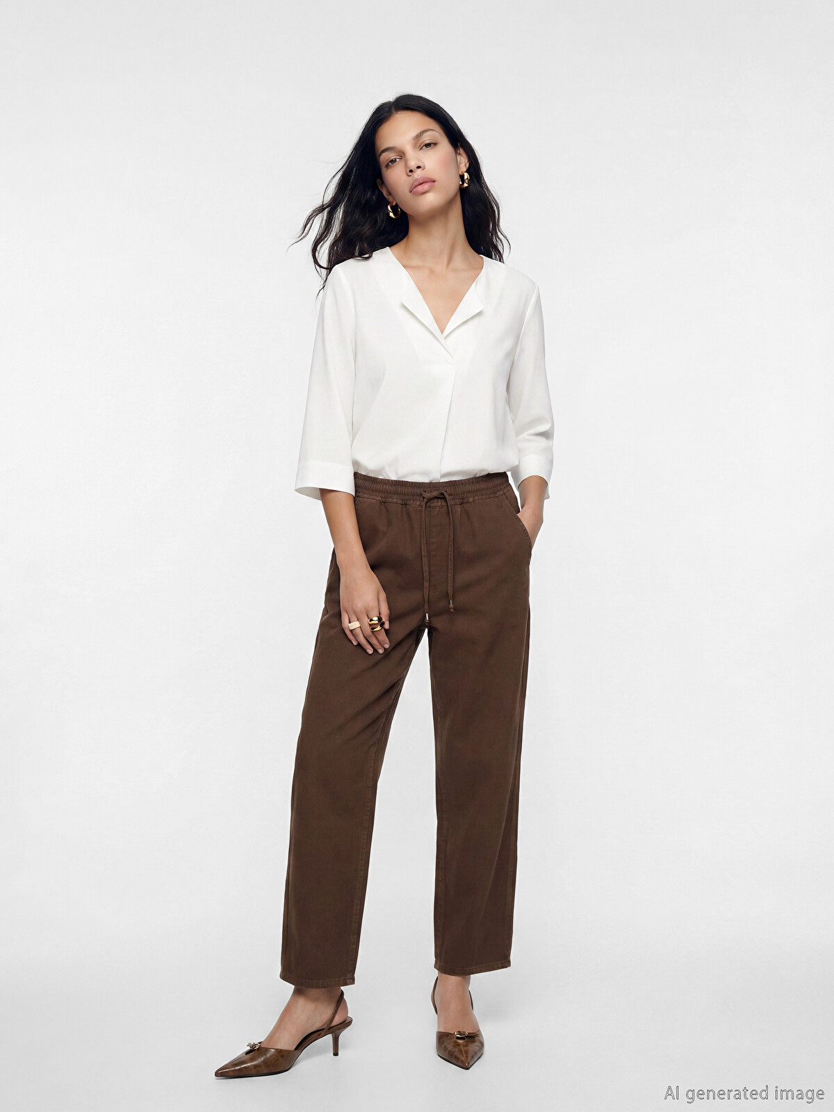 【超希少】ルイヴィトン ソックスパンプス ニットパテントレザー ブラウン35.5 LCW Jeans Elastic Waist Balloon Fit Women's Jeans - S6P166Z8-HDT