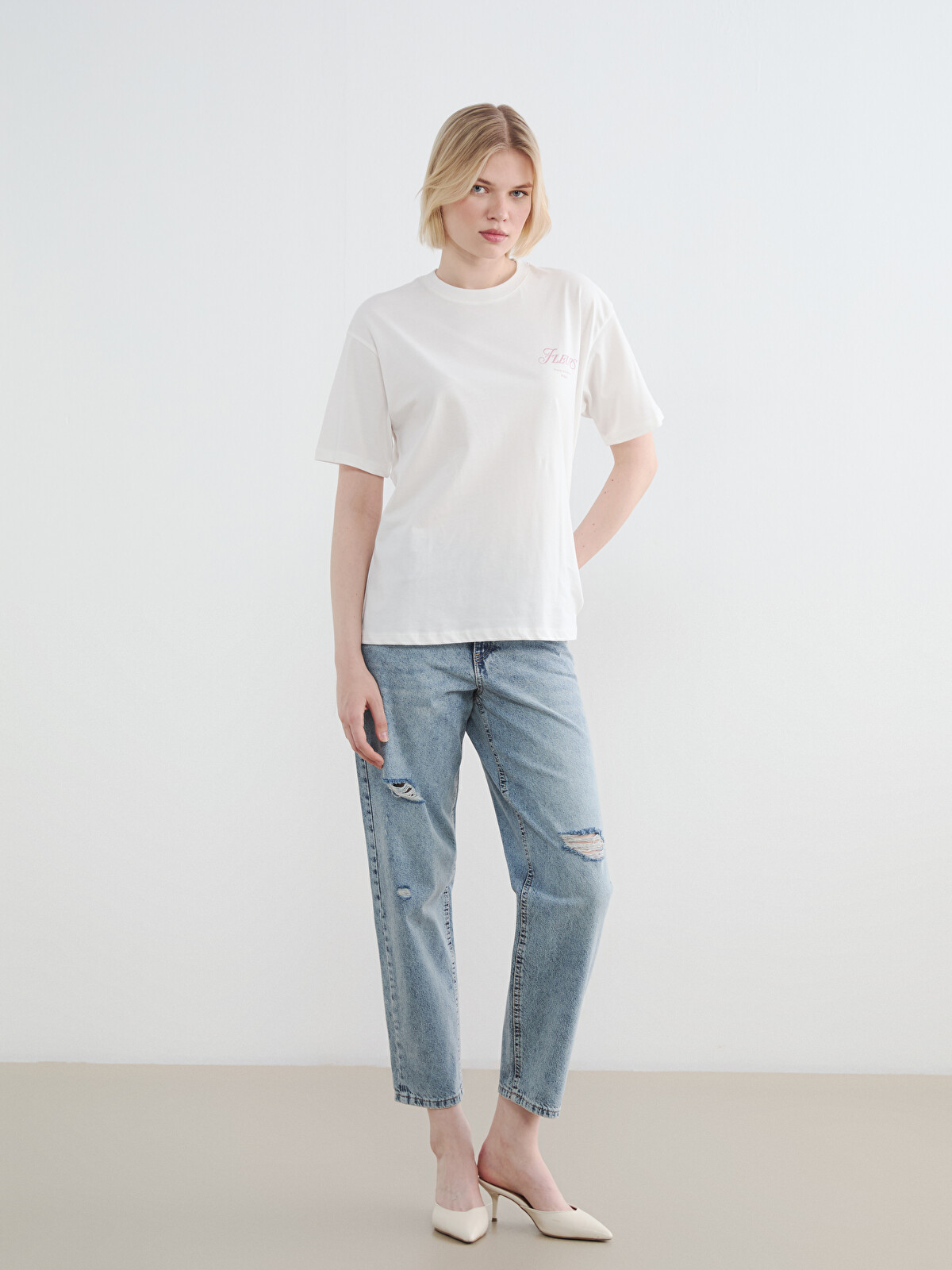 LCW Jeans Женские Джинсы Бойфренд С Разрывами - S6P181Z8-507 | LC