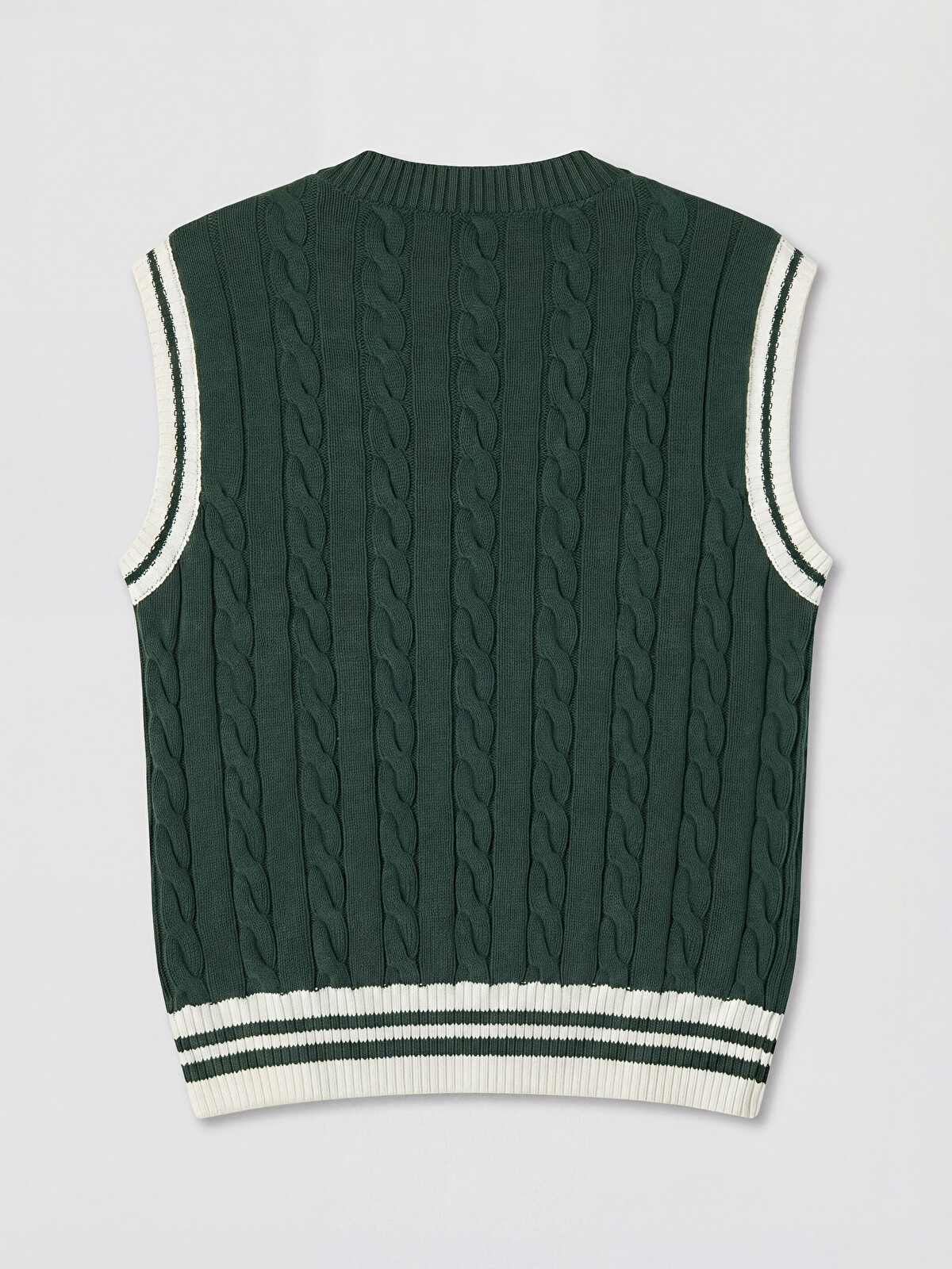 XSIDE V Neck Cable Knit Patterned Men's Knitwear Sweater Vest