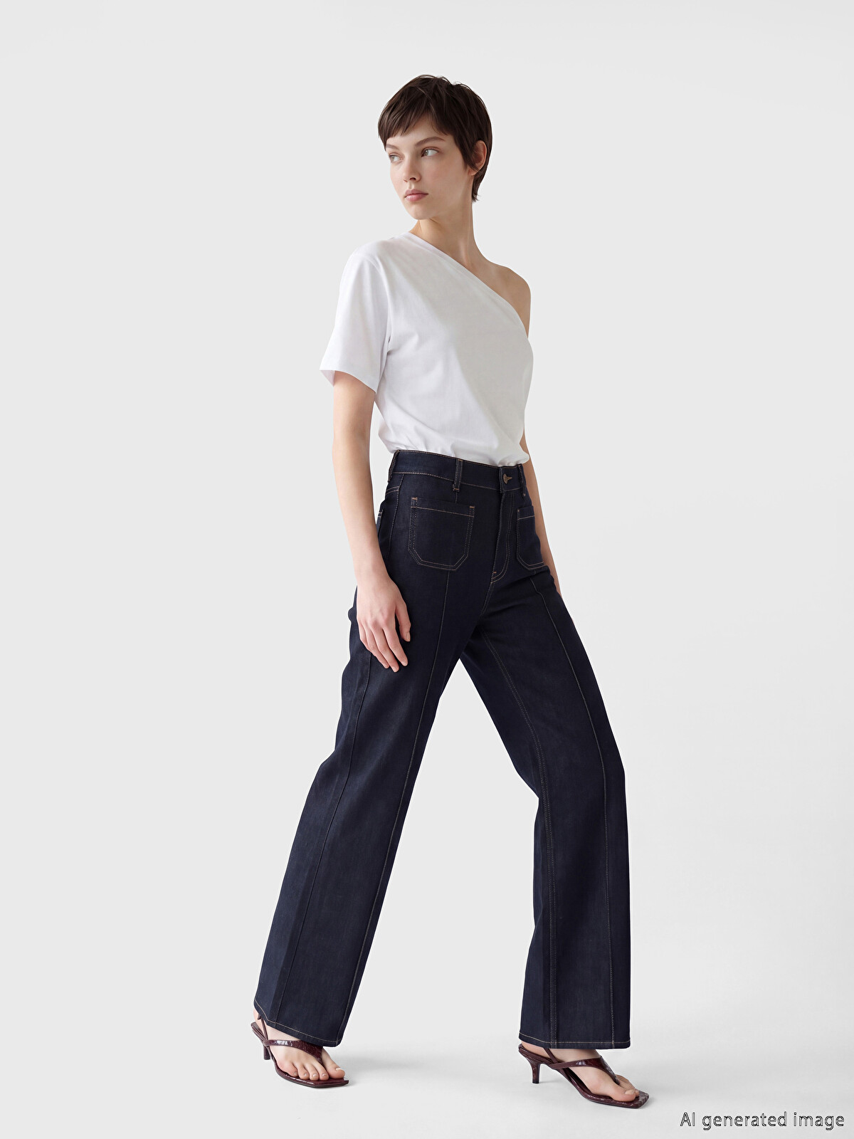 Soulife Lacivert Straight Fit Kadın Jean Pantolon - S6P806Z8-CRP | LCW