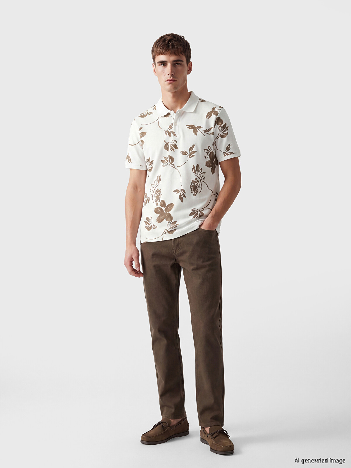 LCW Vision Polo Collar Patterned Men's T-Shirt - S6P846Z8-LQY | LC