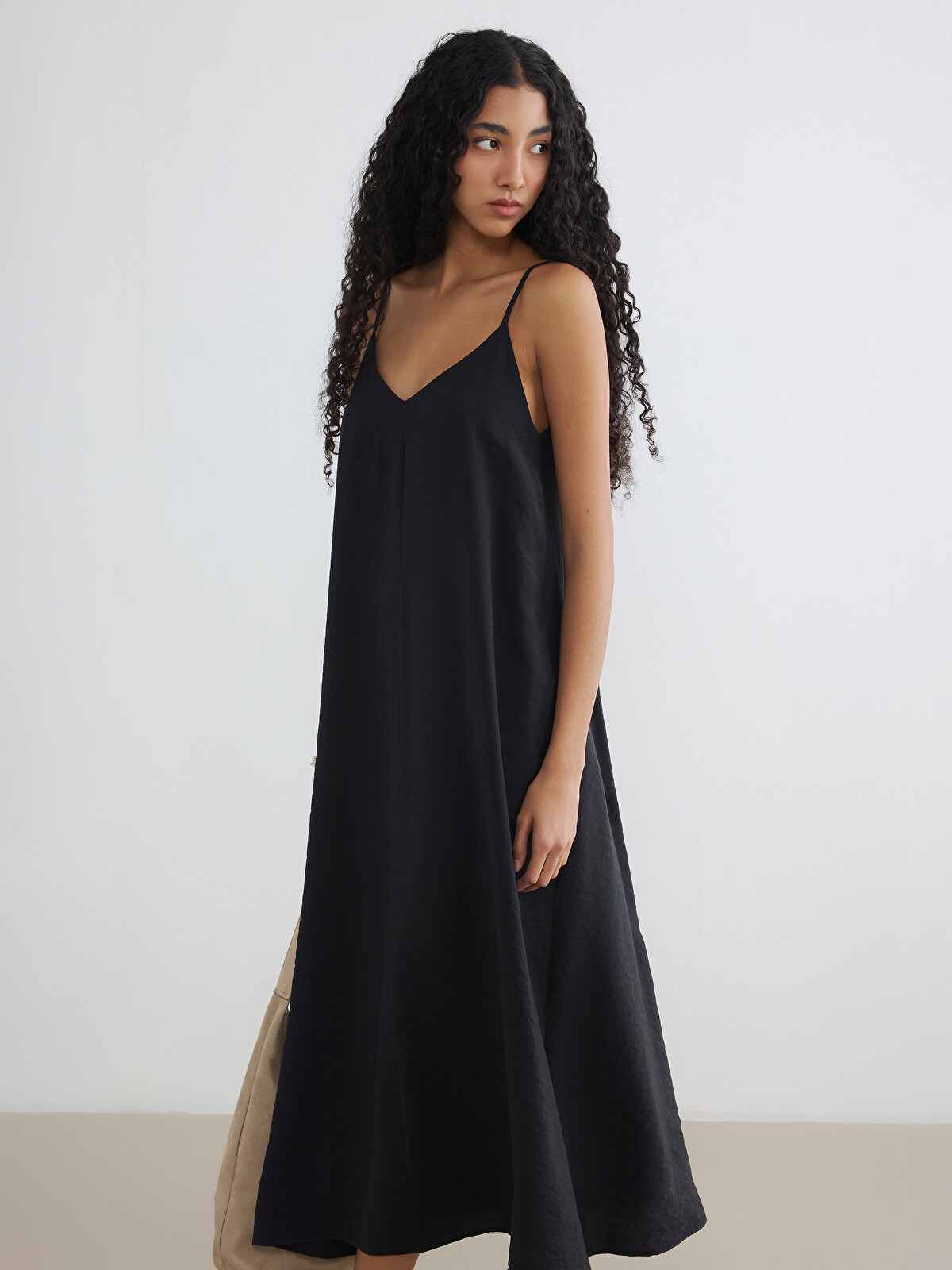 XSIDE Modal Blended Strappy Dress - S6Q150Z8-CVL | LC Waikiki