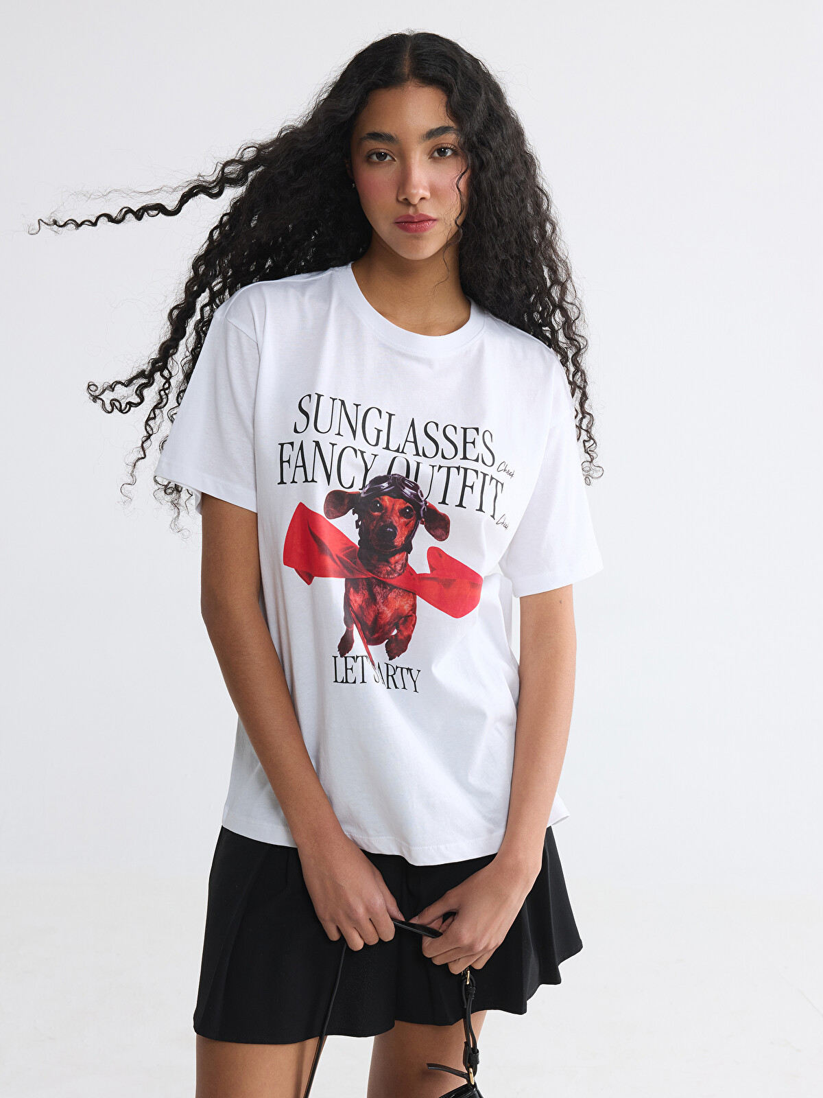 XSIDE Crew Neck Printed Women's T-shirt - S6Q293Z8-Q6K | LC Waikiki