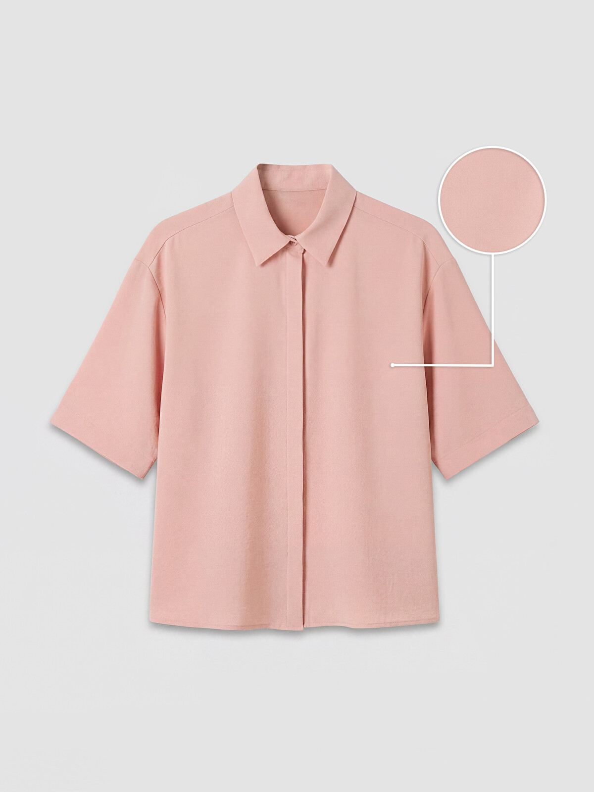 LCW Vision Oversize Dobby Women's Shirt - S6Q573Z8-EDG | LC Waikiki