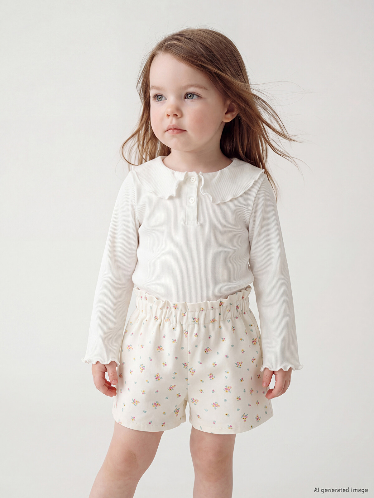 LCW baby Baby Girls' Floral Twill Shorts - S6R128Z1-LRA | LC Waikiki