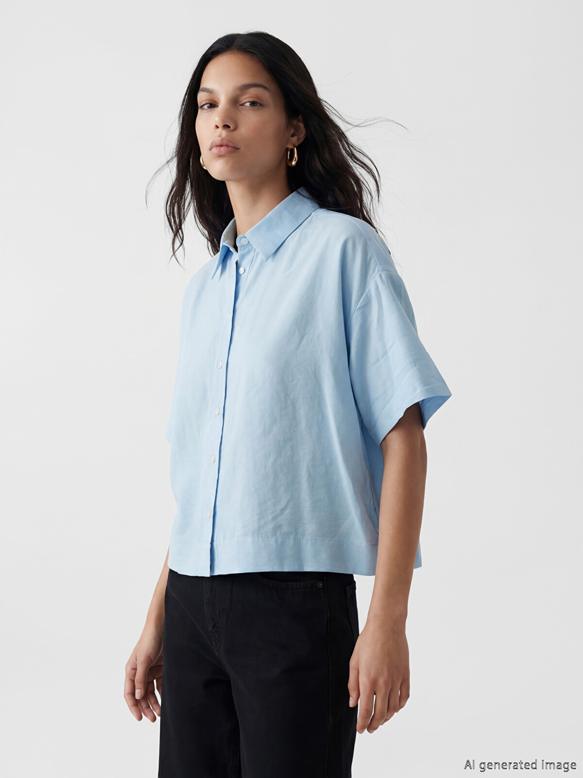 LCW Vision Modal Blended Women's Shirt - S6R348Z8-DJE | LC Waikiki