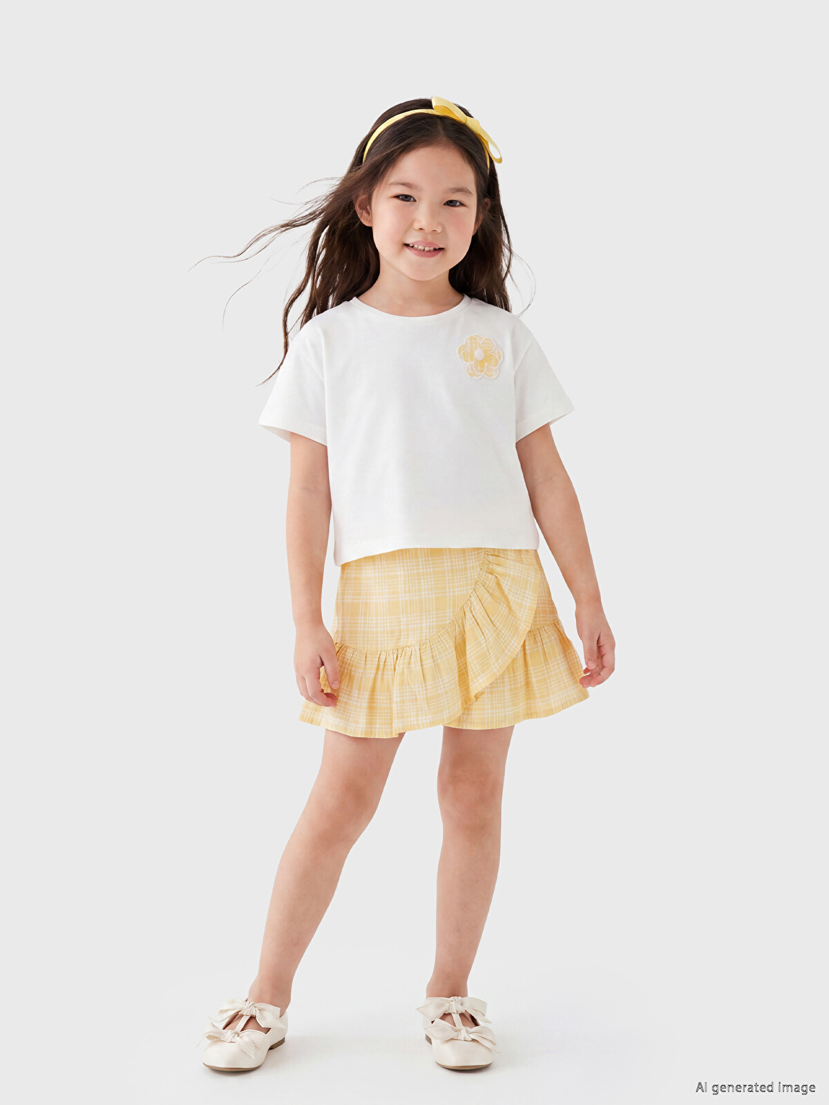 LCW Kids Beyaz Çiçekli Kız Çocuk Takım - S6R383Z1-R9J | LCW
