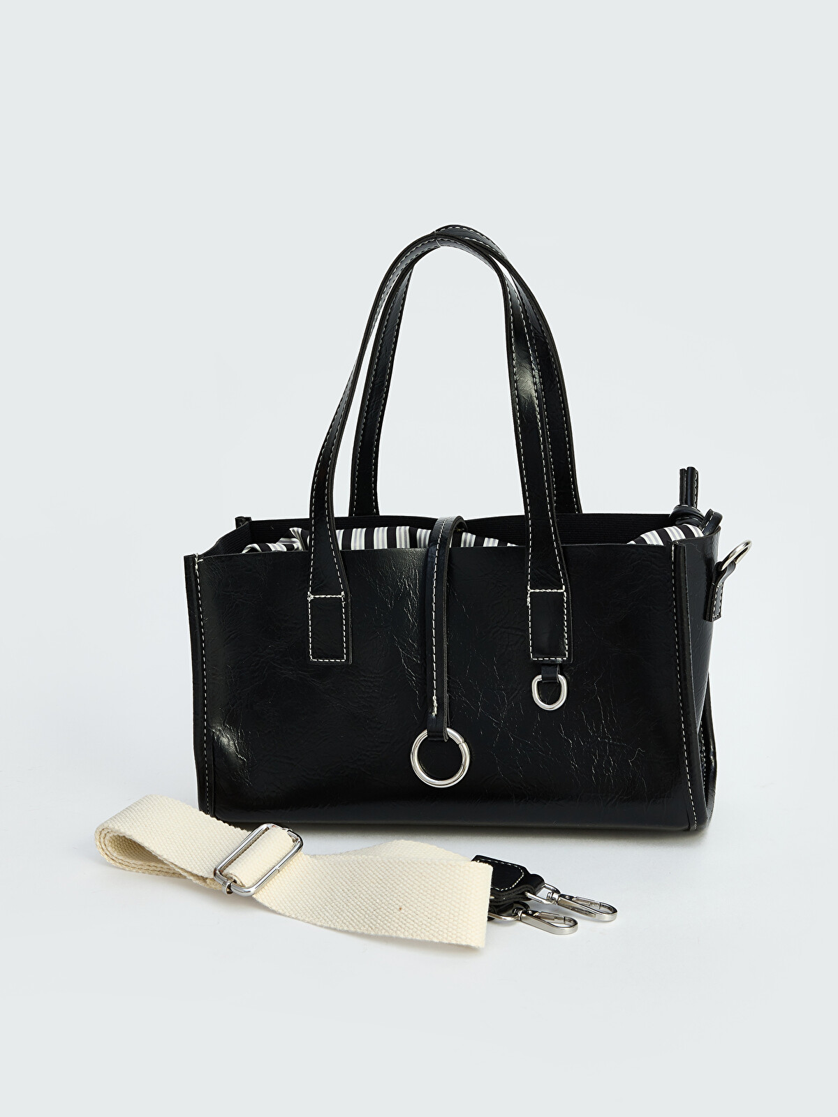 LCW ACCESSORIES Siyah Deri Görünümlü Kadın Omuz Çantası - S6R819Z8
