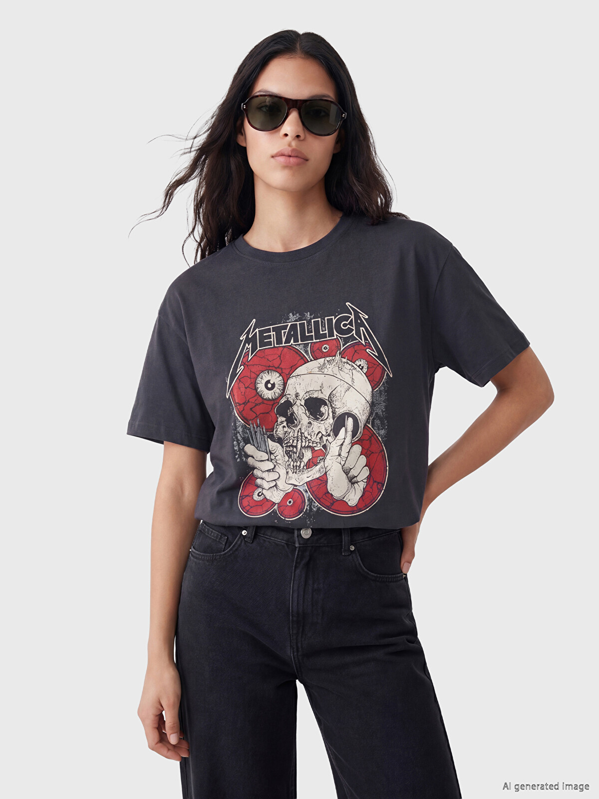 XSIDE Printed 100% Cotton Women's T-Shirt - S6S013Z8-E93 | LC Waikiki