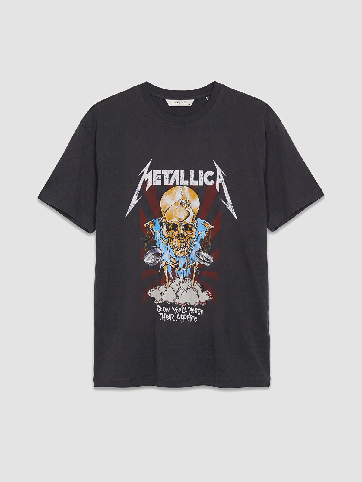 XSIDE Bisiklet Yaka Metallica Baskılı Kadın Tişört - S6S018Z8-E93