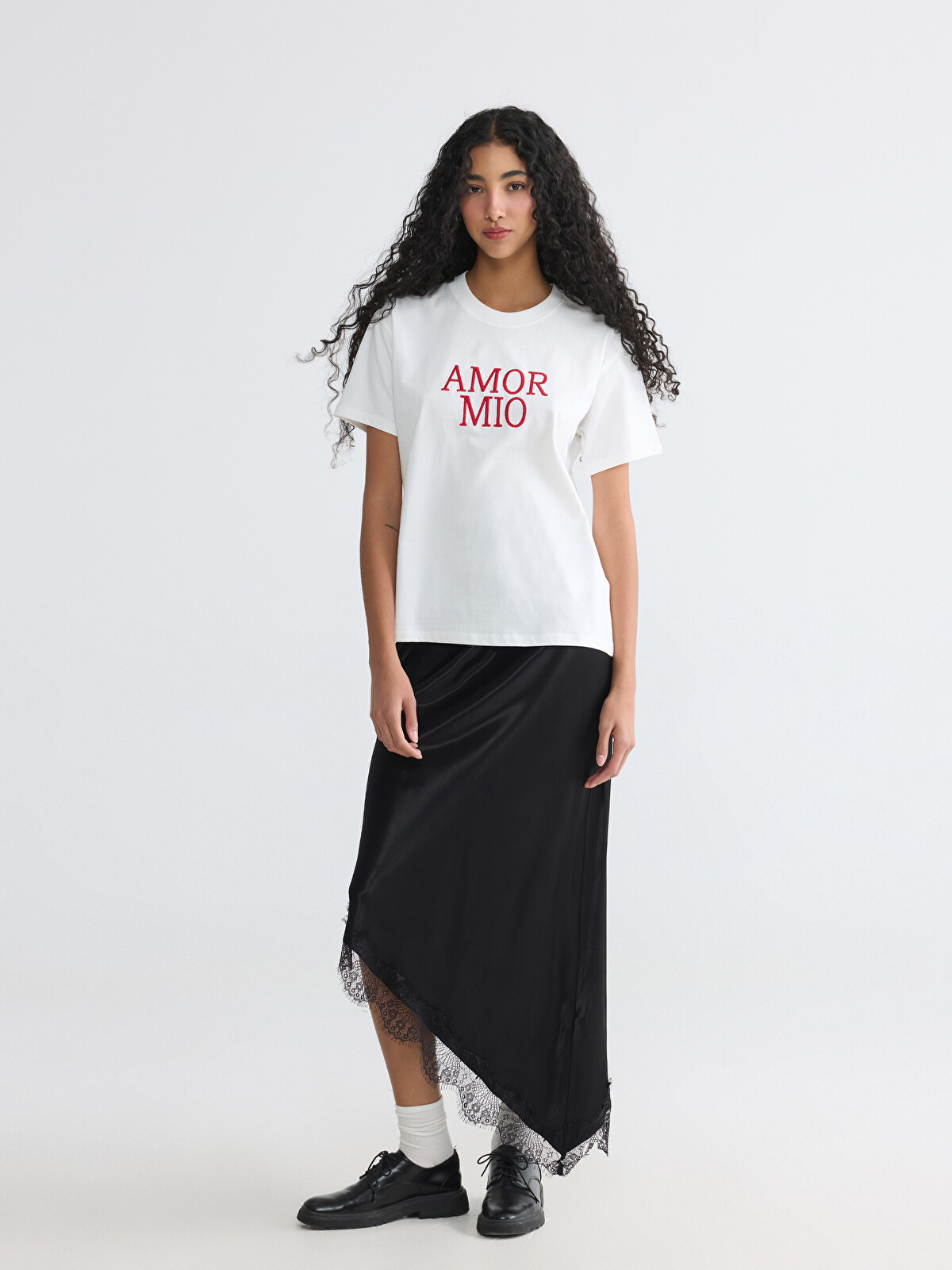 XSIDE Woman White T-shirt - S6S430Z8-R9J | LC Waikiki