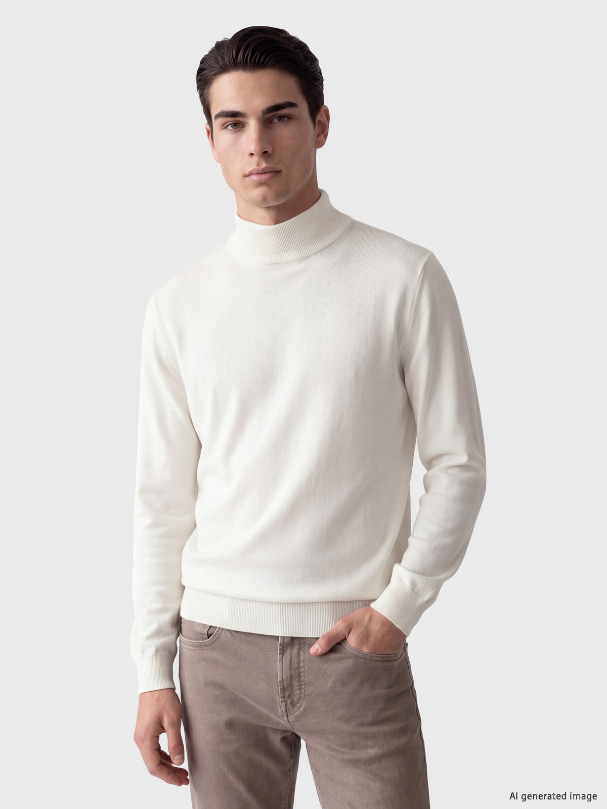 LCWAIKIKI Classic Mock Neck Men's Knitwear Sweater