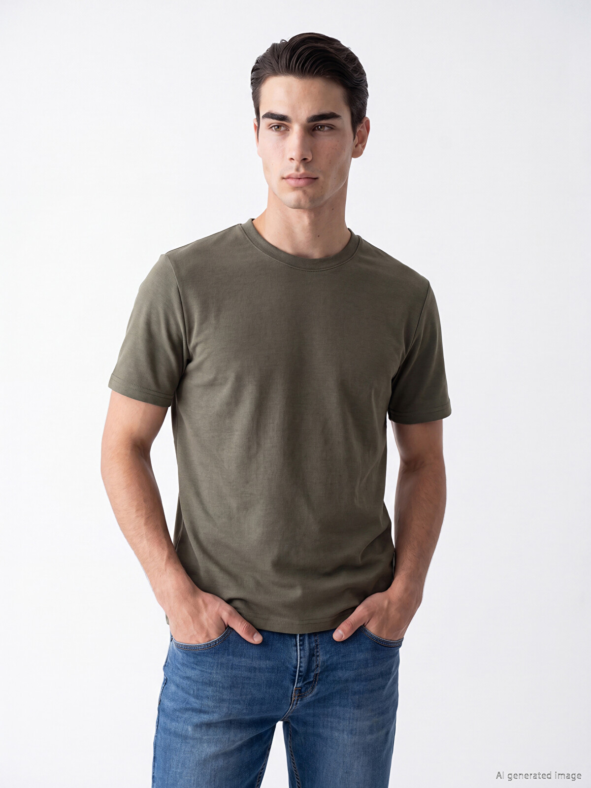 LCWAIKIKI Classic Regular Fit Dry Touch Kalın Kumaş Tişört /03