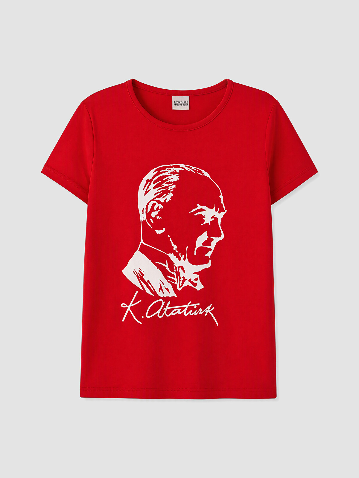 LCW Kids Atatürk Baskılı Kız Çocuk Tişört