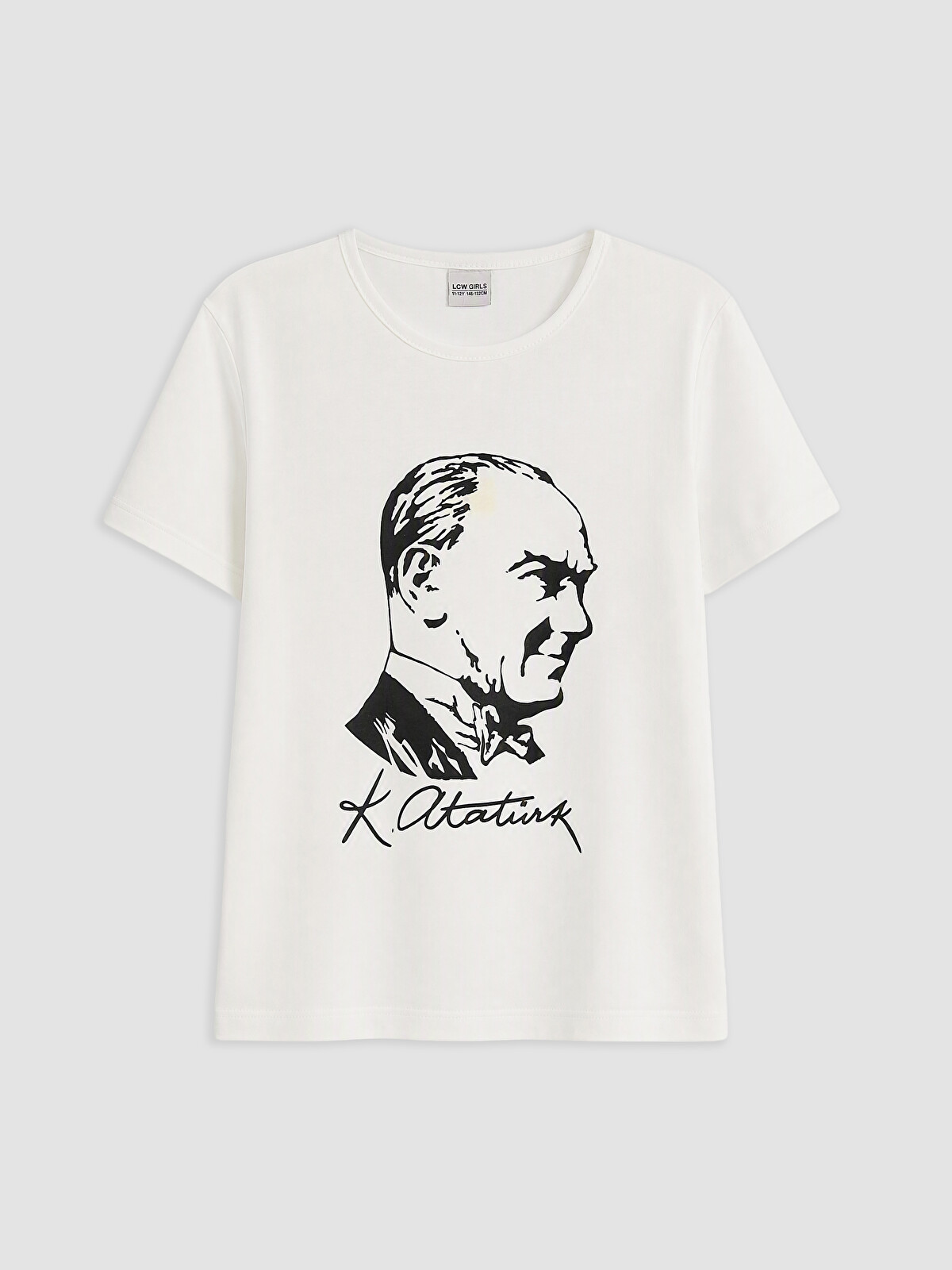 LCW Kids Atatürk Baskılı Kız Çocuk Tişört