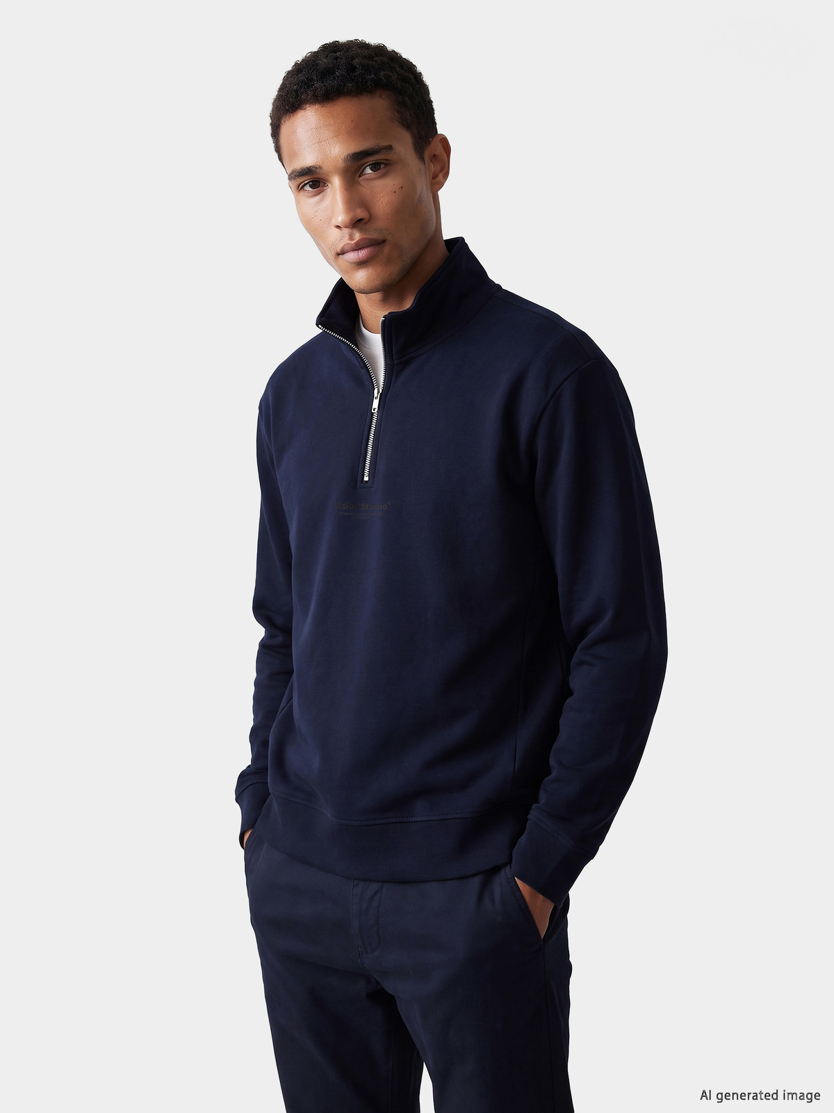 LCW Vision Mock Neck Printed Men's Sweatshirt - W6CM29Z8-R48 | LC
