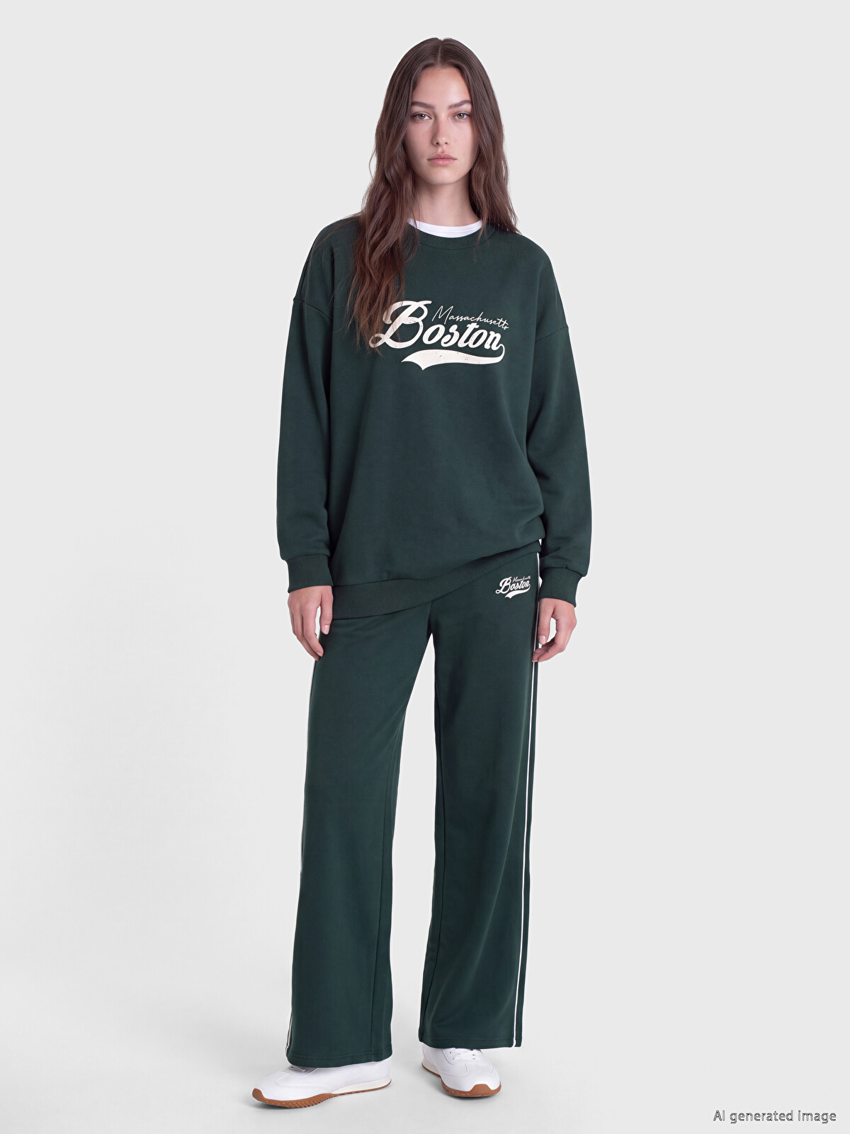 LCW Modest Boston Printed Women's Thick Sweatpants - W6GO18Z8-HHQ