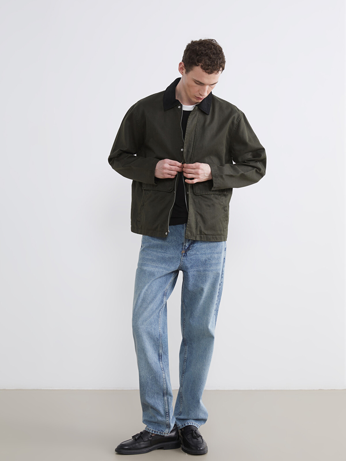 XSIDE Relaxed Fit Collared Neck Men's Jacket - W60164Z8-HDL - LC