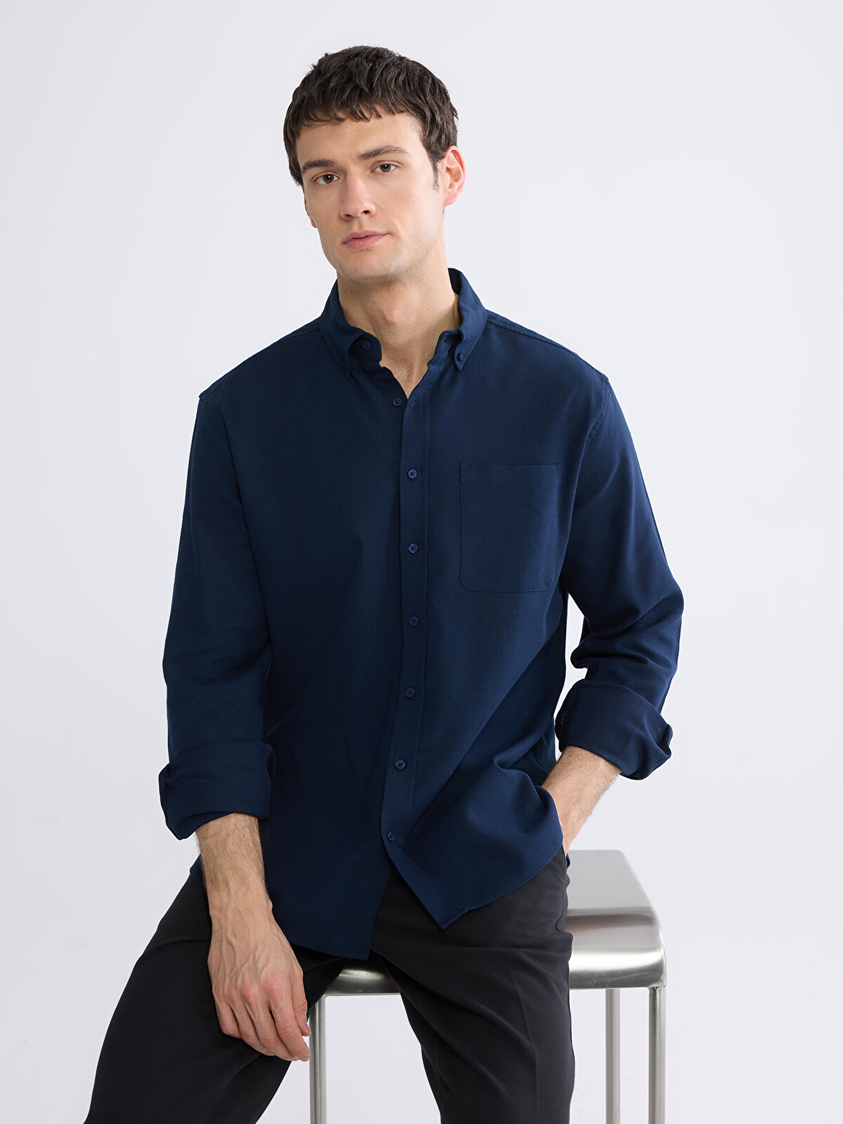 SOUTHBLUE Men's Regular Fit Gabardine Shirt - W60962Z8-RFH | LC