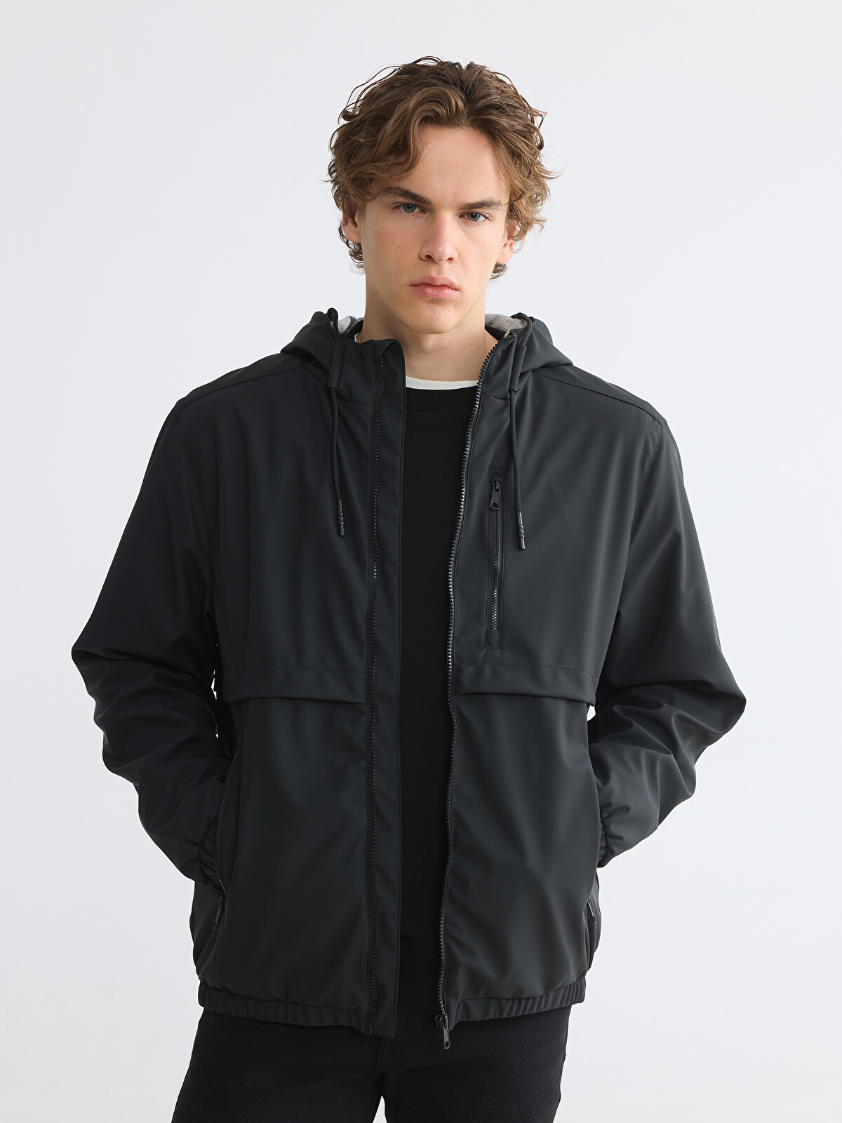 イメージ　わたる XSIDE Regular Fit Kapüşonlu Erkek Yağmurluk - W61195Z8-CVL | LC