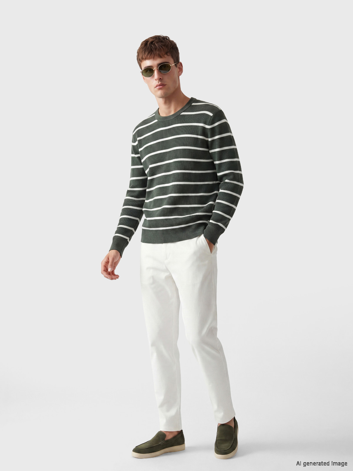 LCW Vision Crew Neck Striped Men's Knitwear Sweater - W63242Z8-ZSW