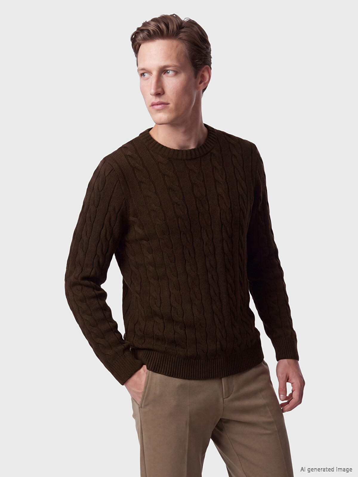 SOUTHBLUE Men's Patterned Knit Sweater With A Crew Neck - W63369Z8