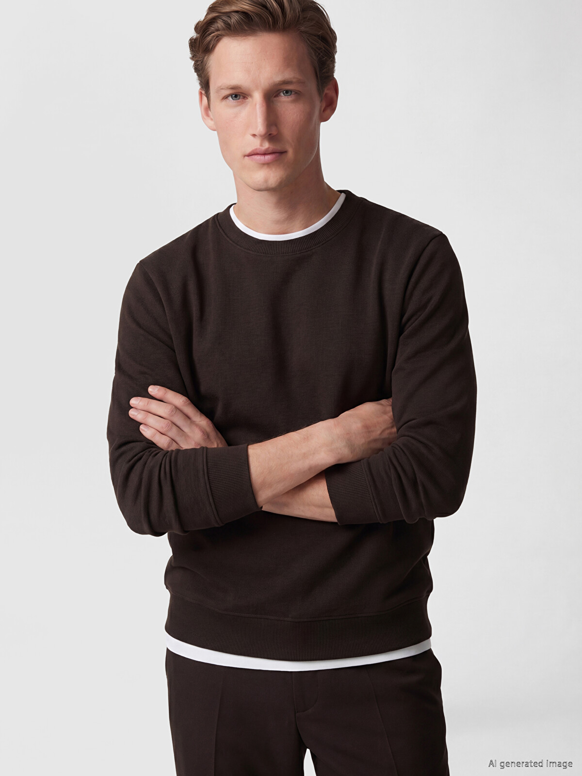 SOUTHBLUE Bisiklet Yaka Erkek Kalın Sweatshirt