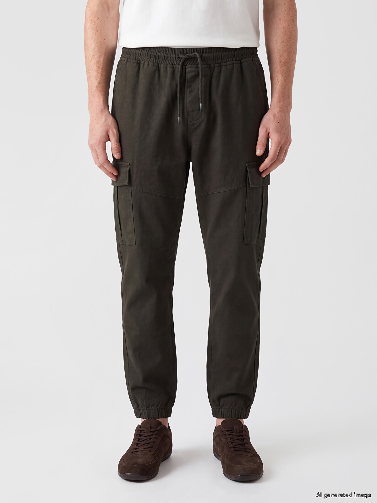 XSIDE Yeşil Regular Fit Gabardin Erkek Kargo Pantolon - W66392Z8