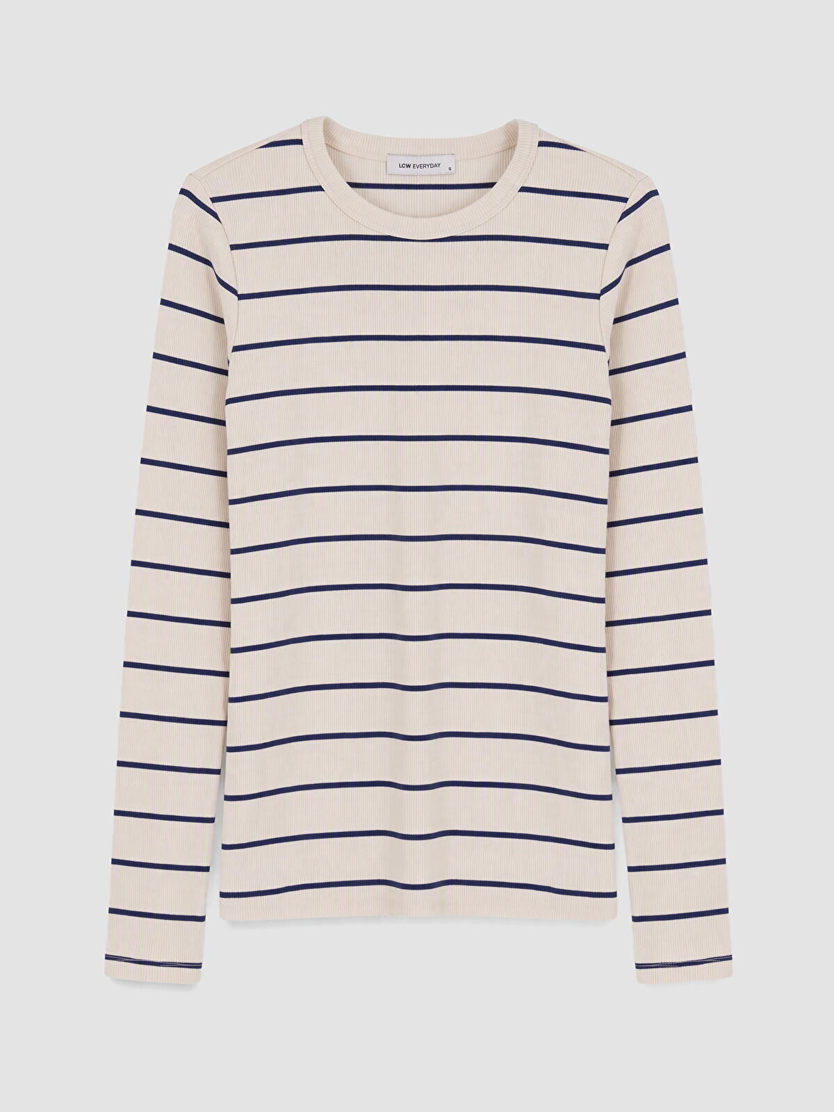 LCW EVERYDAY Crew Neck Striped Women's Body