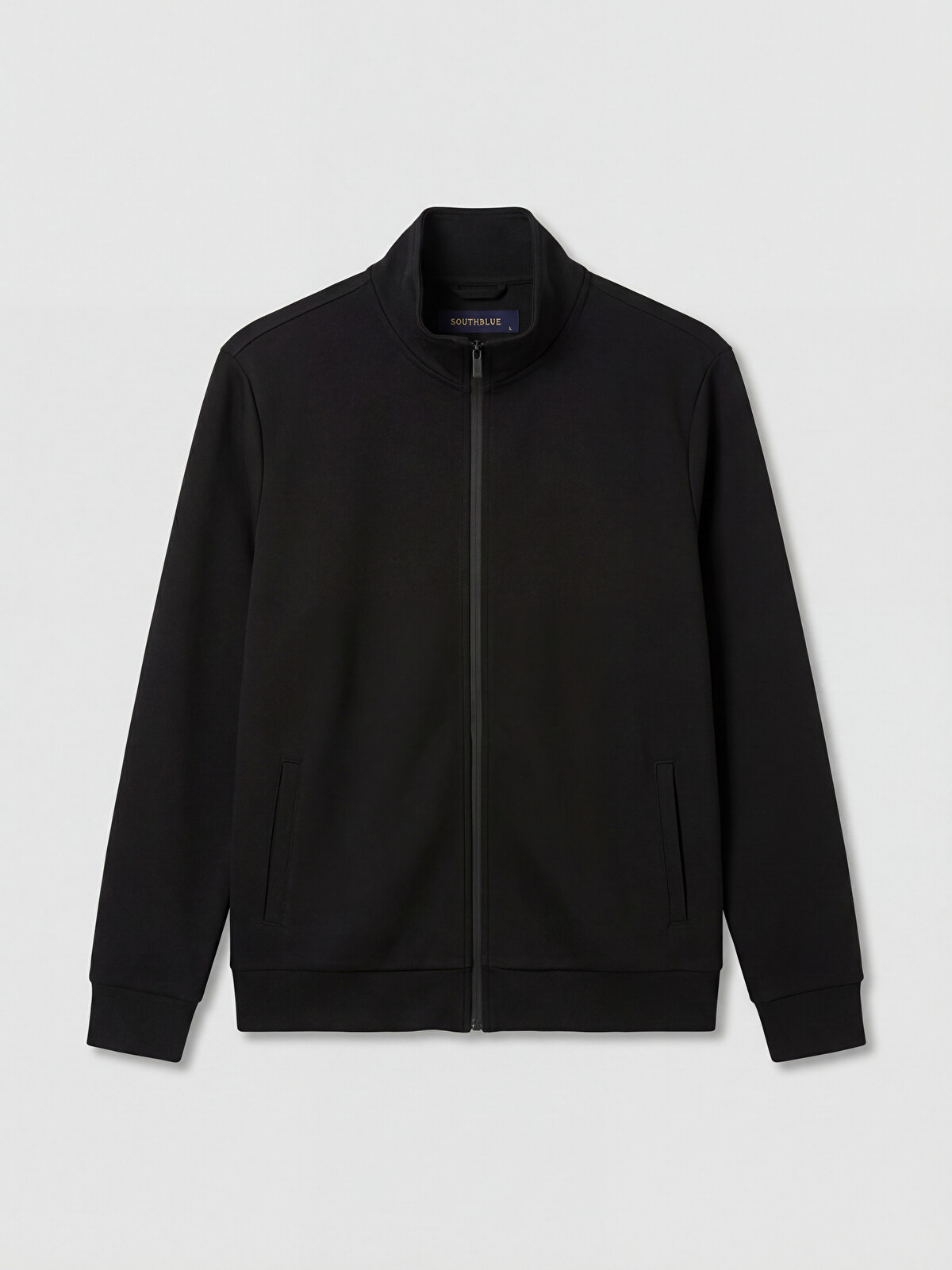 SOUTHBLUE Siyah Dik Yaka Erkek Fermuarlı Sweatshirt - W6AT82Z8-CVL