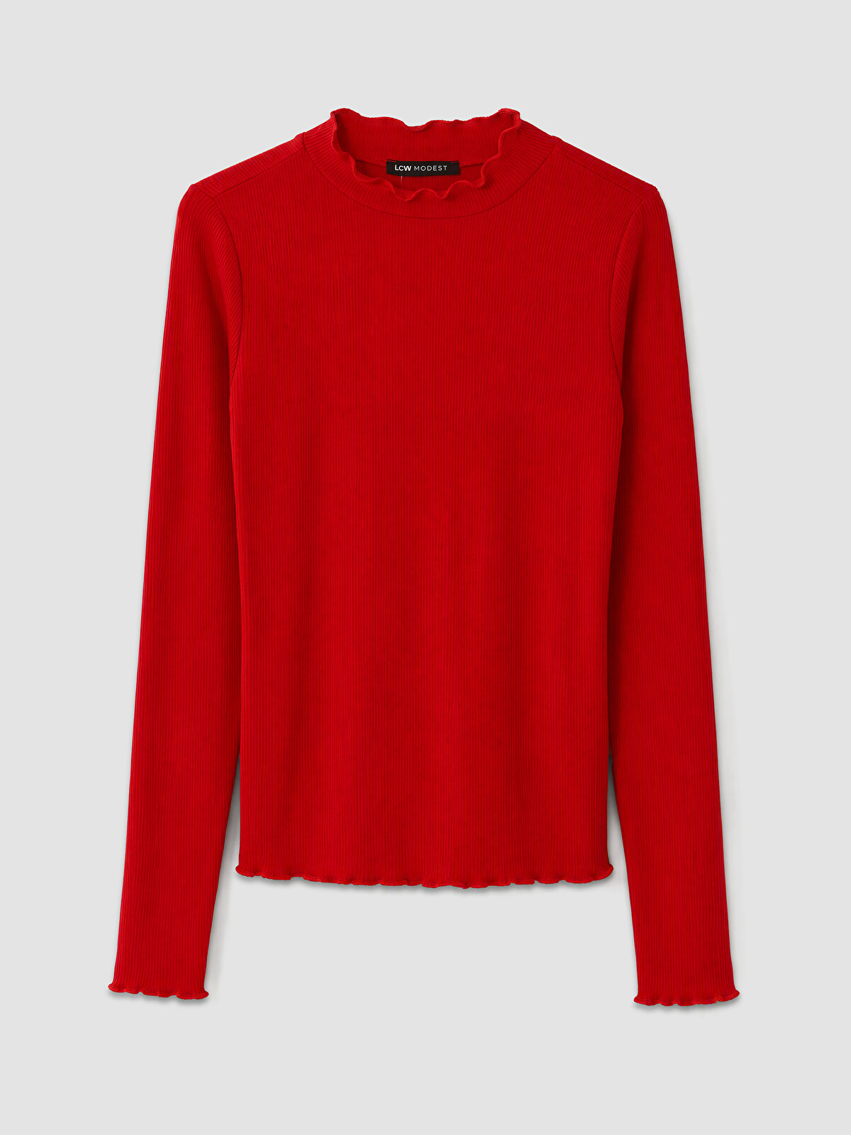 LCW Modest Mock Neck Women's Ribbed Body