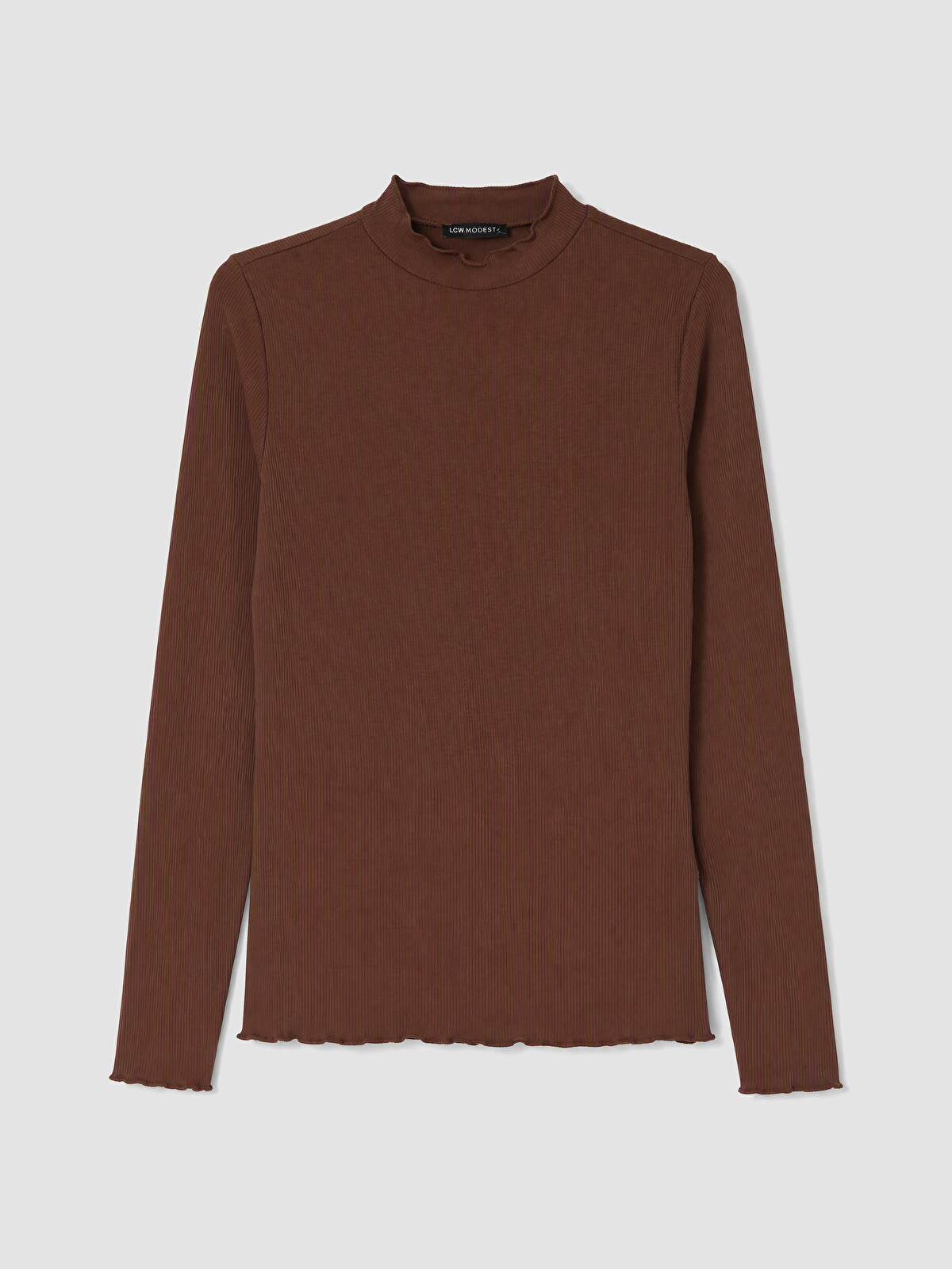 LCW Modest Mock Neck Women's Ribbed Body