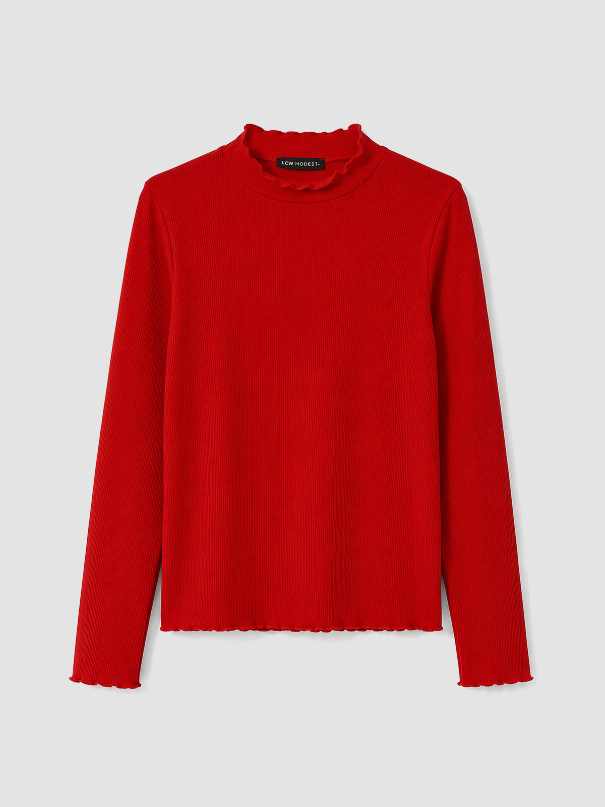 LCW Modest Mock Neck Women's Ribbed Body