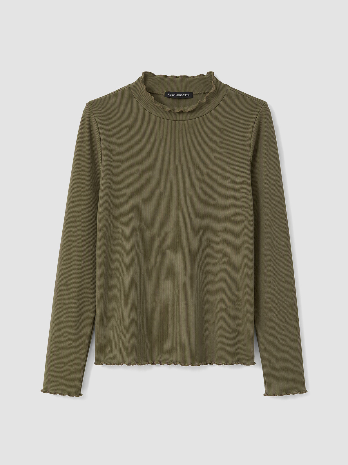 LCW Modest Mock Neck Women's Ribbed Body