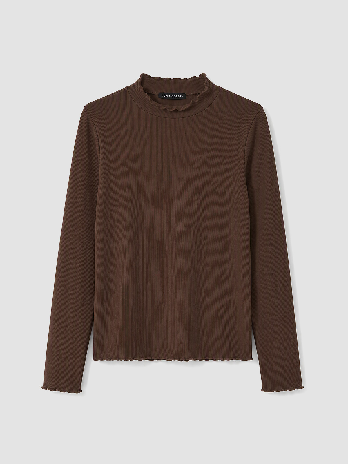 LCW Modest Mock Neck Women's Ribbed Body