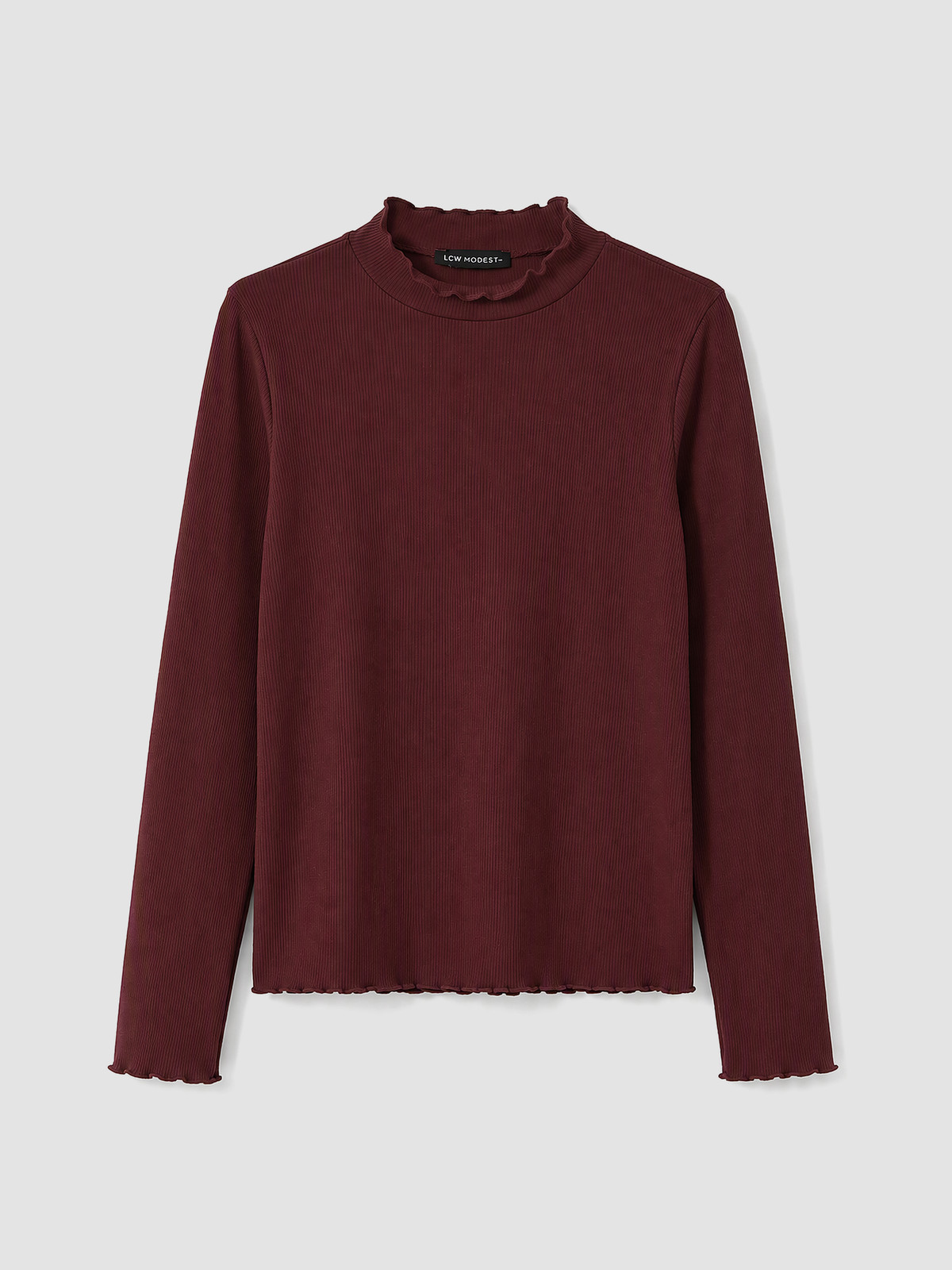 LCW Modest Mock Neck Women's Ribbed Body