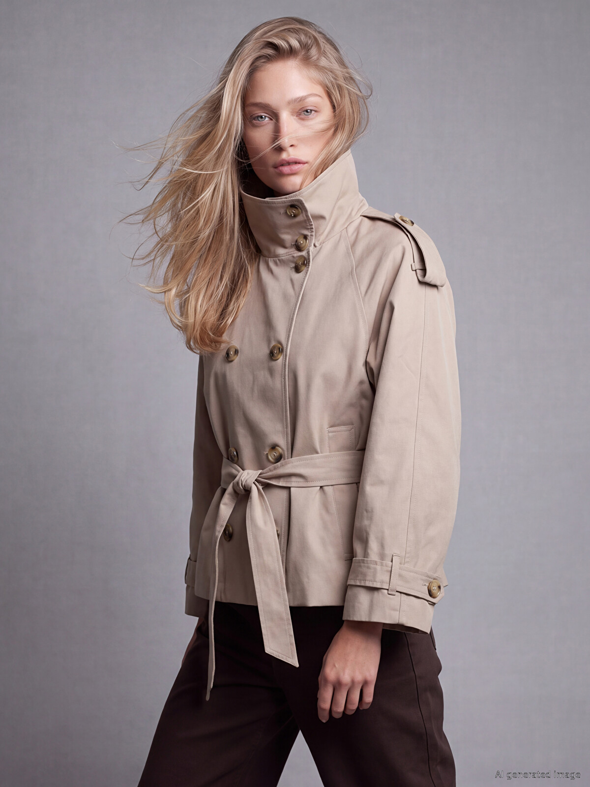 XSIDE Mock Neck Oversize Women's Trench Coat - W6E206Z8-10W | LC