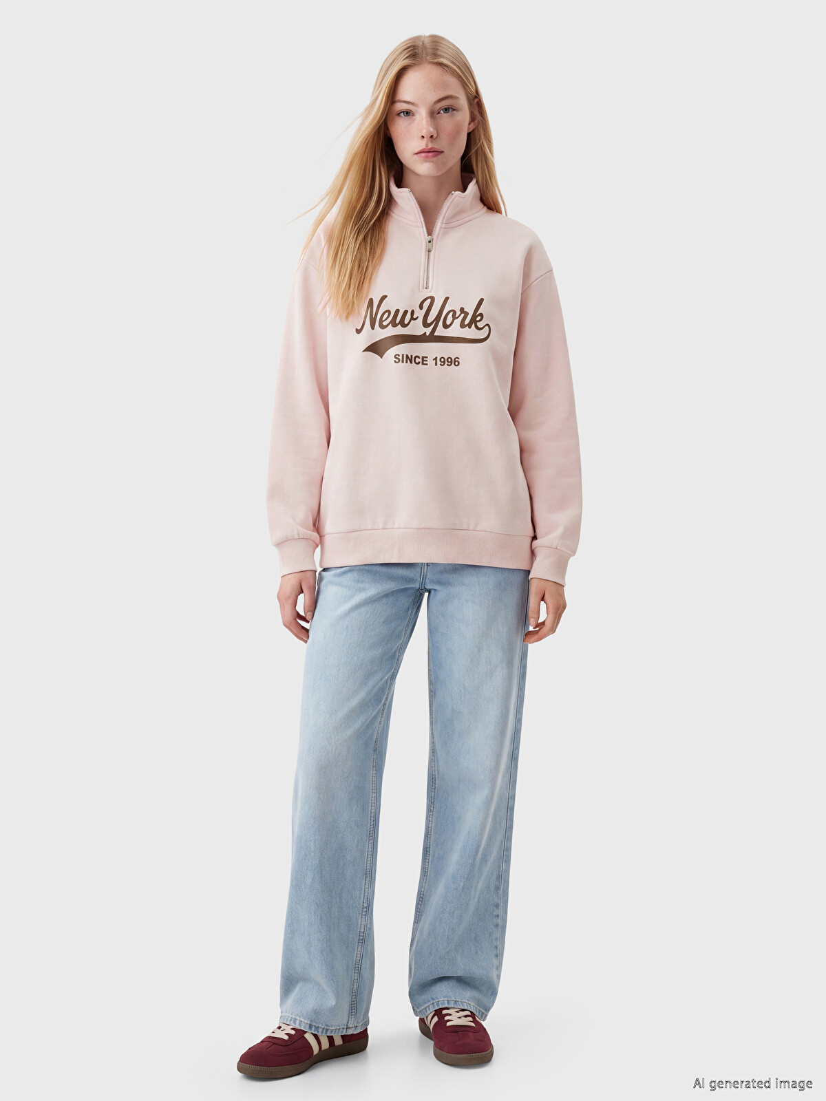 XSIDE Relax Fit Nyc Printed Women's Sweatshirt - W6B534Z8-8QQ | LC