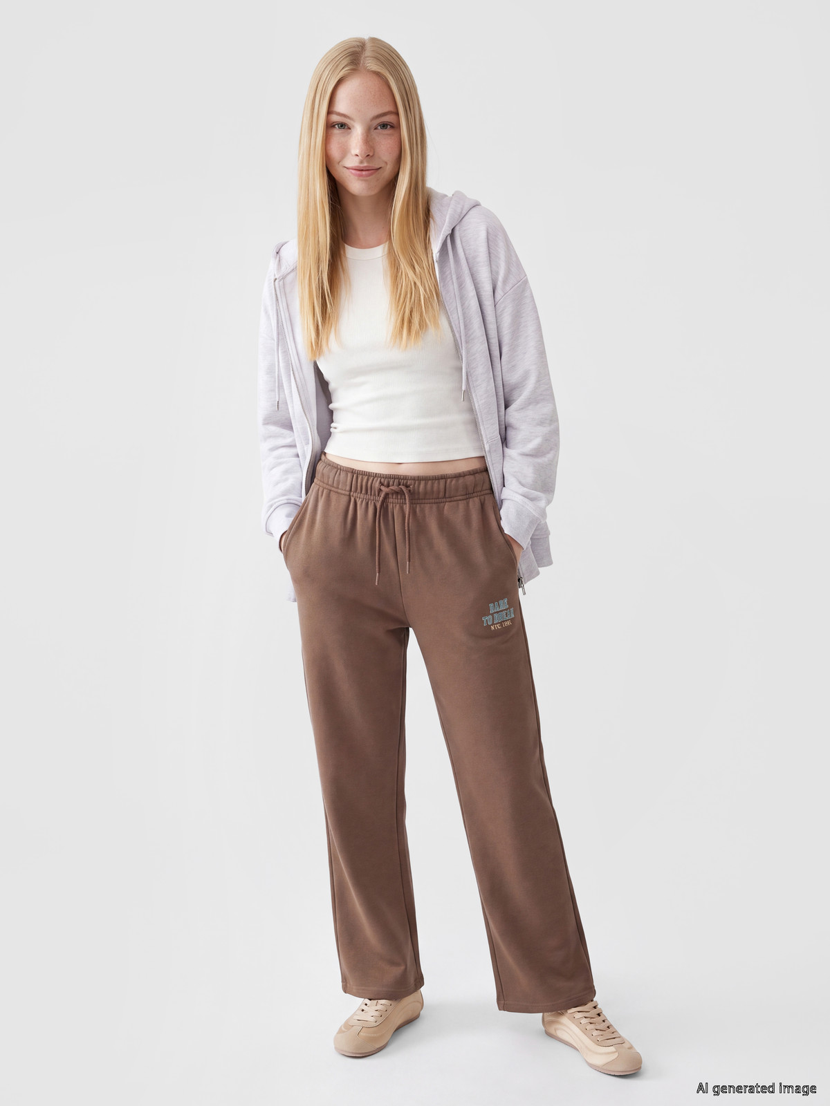 XSIDE Nyc Printed Women's Thick Sweatpants - W6G386Z8-ZAQ | LC Waikiki
