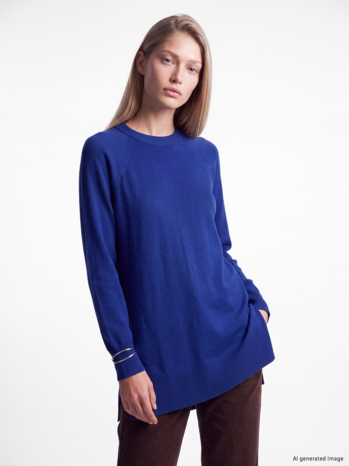 LCW Modest Crew Neck Women's Knitwear Tunic