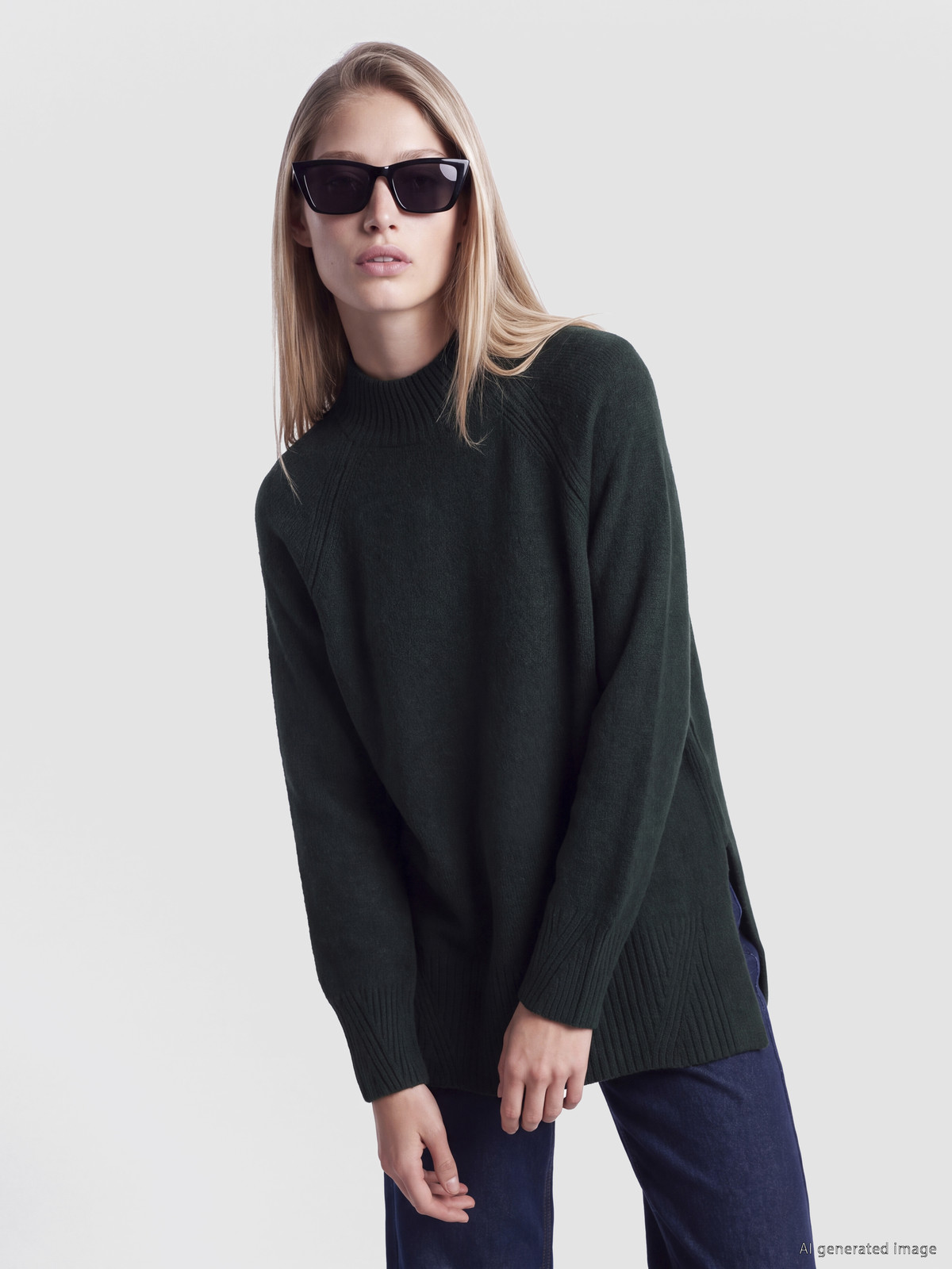 LCW Modest Mock Turtleneck Oversize Women's Knitwear Tunic