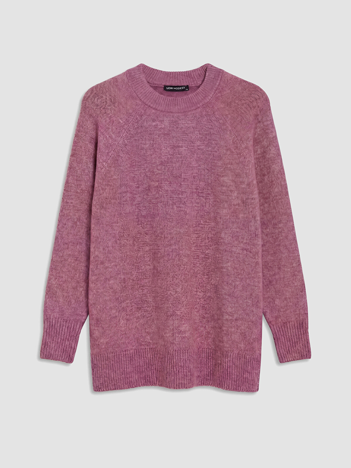 LCW Modest Bisiklet Yaka Oversize Kadın Triko Tunik
