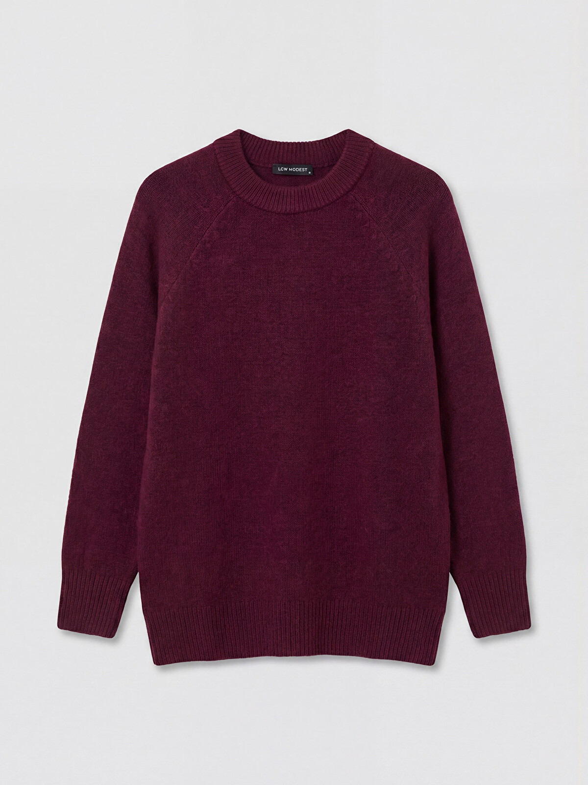 LCW Modest Bisiklet Yaka Oversize Kadın Triko Tunik