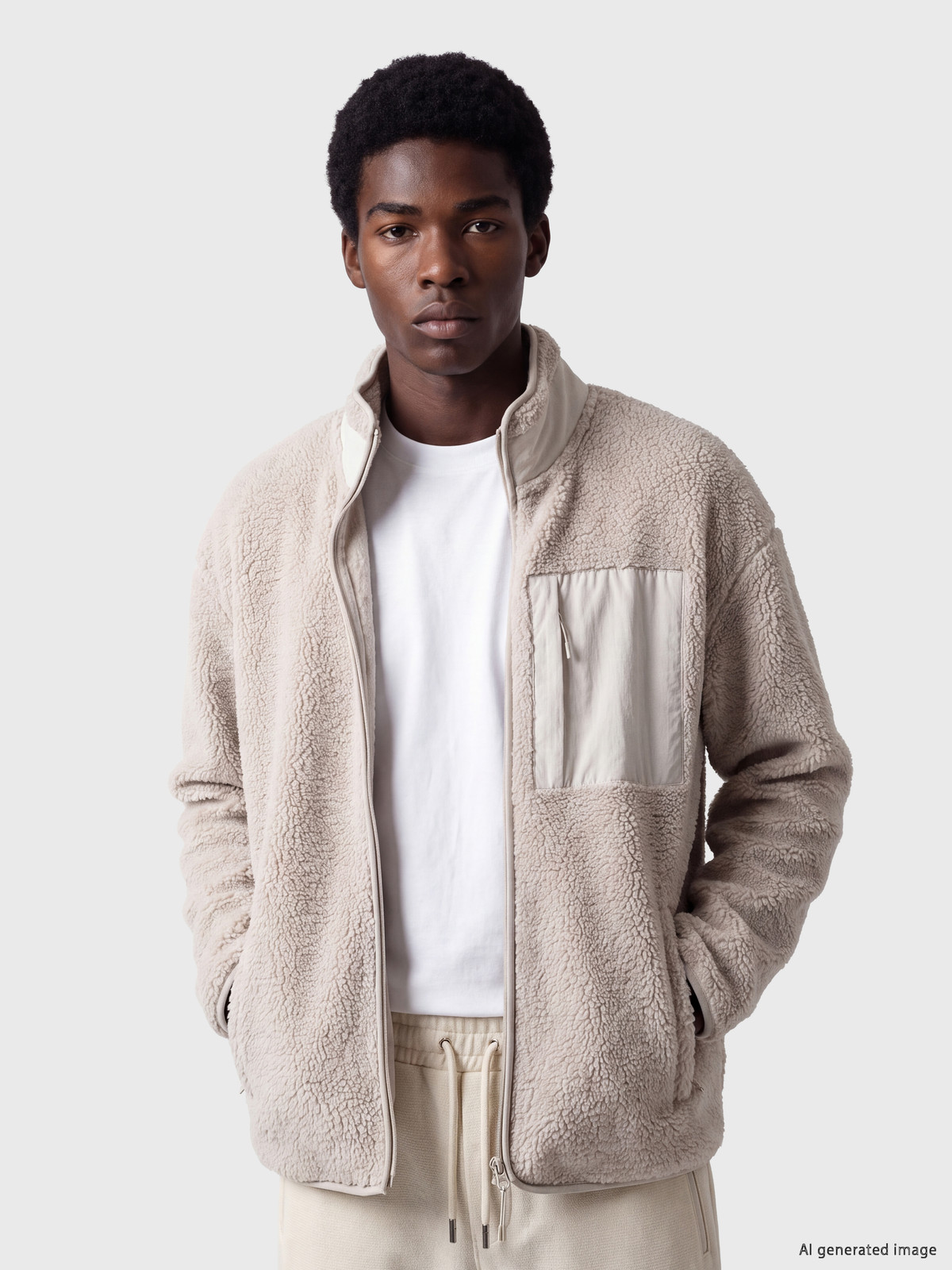 XSIDE ACTIVE Mock Neck Men's Plush Zip-up Sweatshirt - W6I863Z8