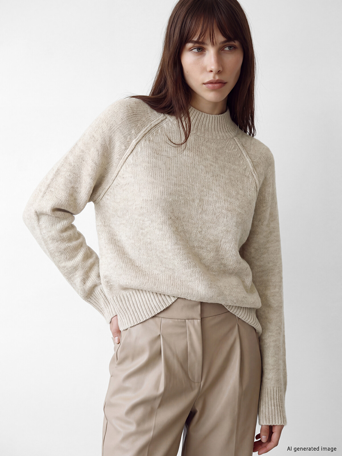 LCW Comfort Mock Neck Women's Knitwear Sweater